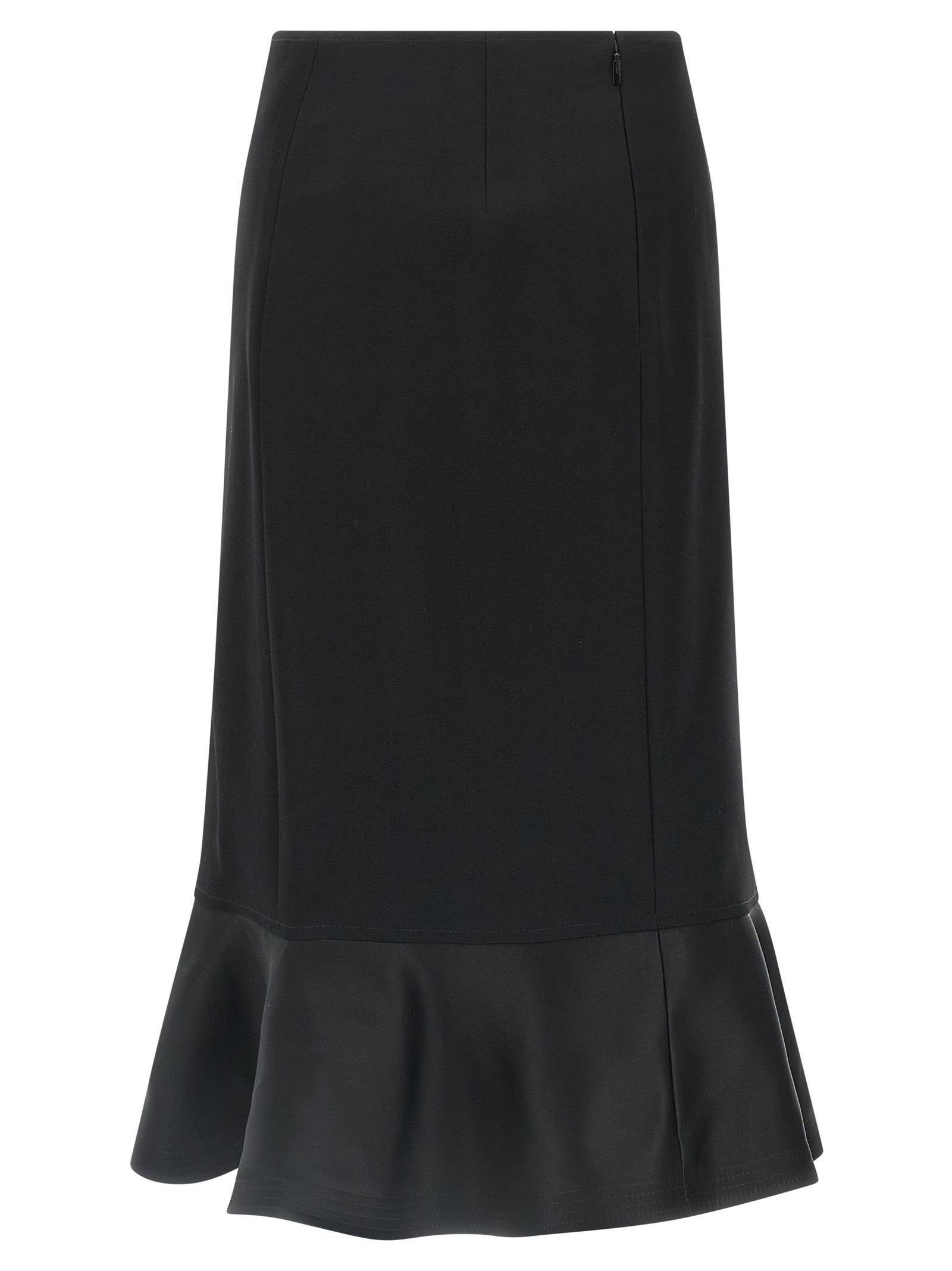 Indulge in the Fendi Black Virgin Wool Midi Skirt, a testament to Italian craftsmanship, blending sophistication and allure for timeless elegance in every occasion.