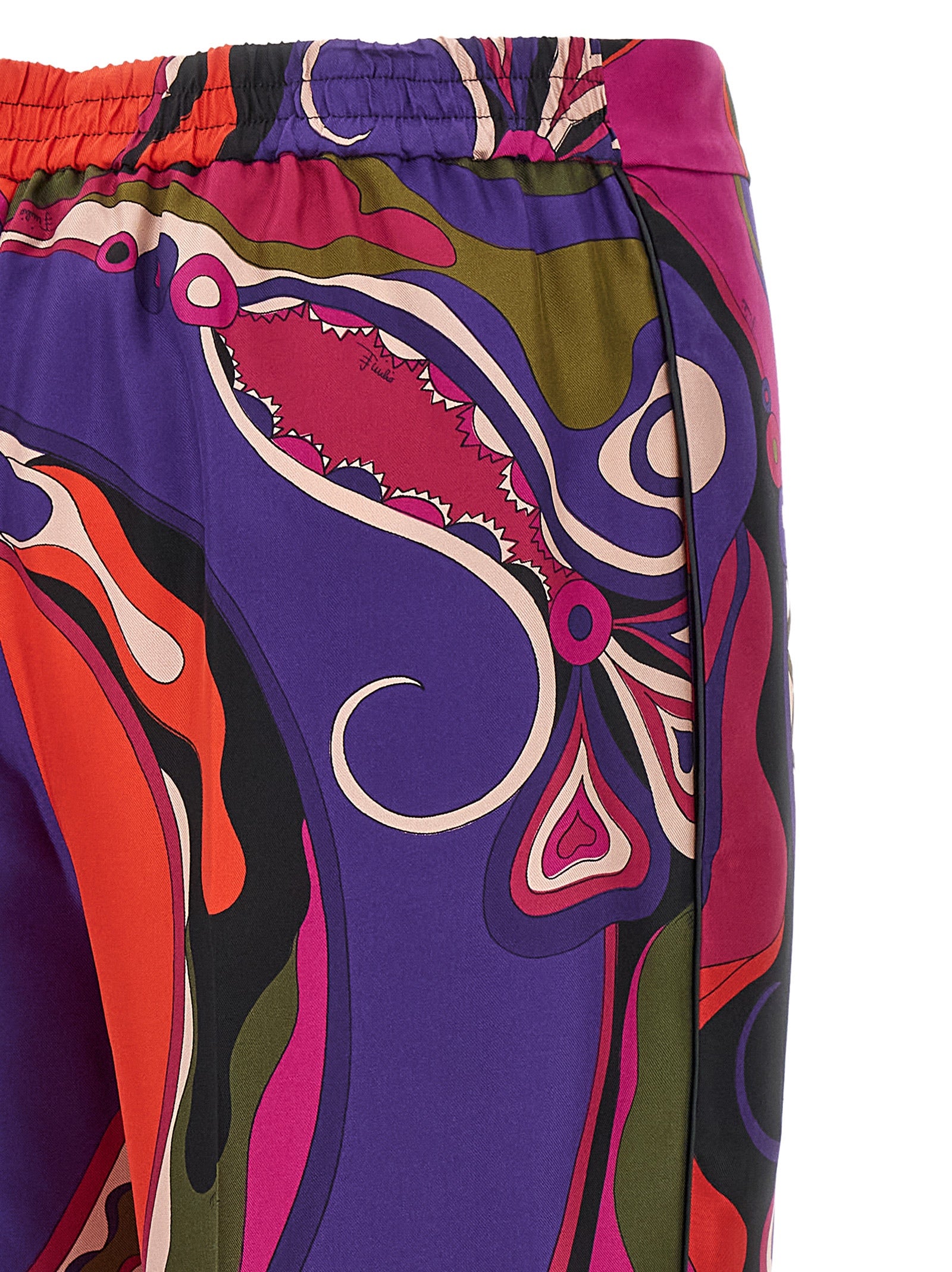 Indulge in the artistry of Emilio Pucci's Multicolor Silk Casual Pants, where luxurious silk twill meets vibrant design, elevating your style with effortless sophistication.