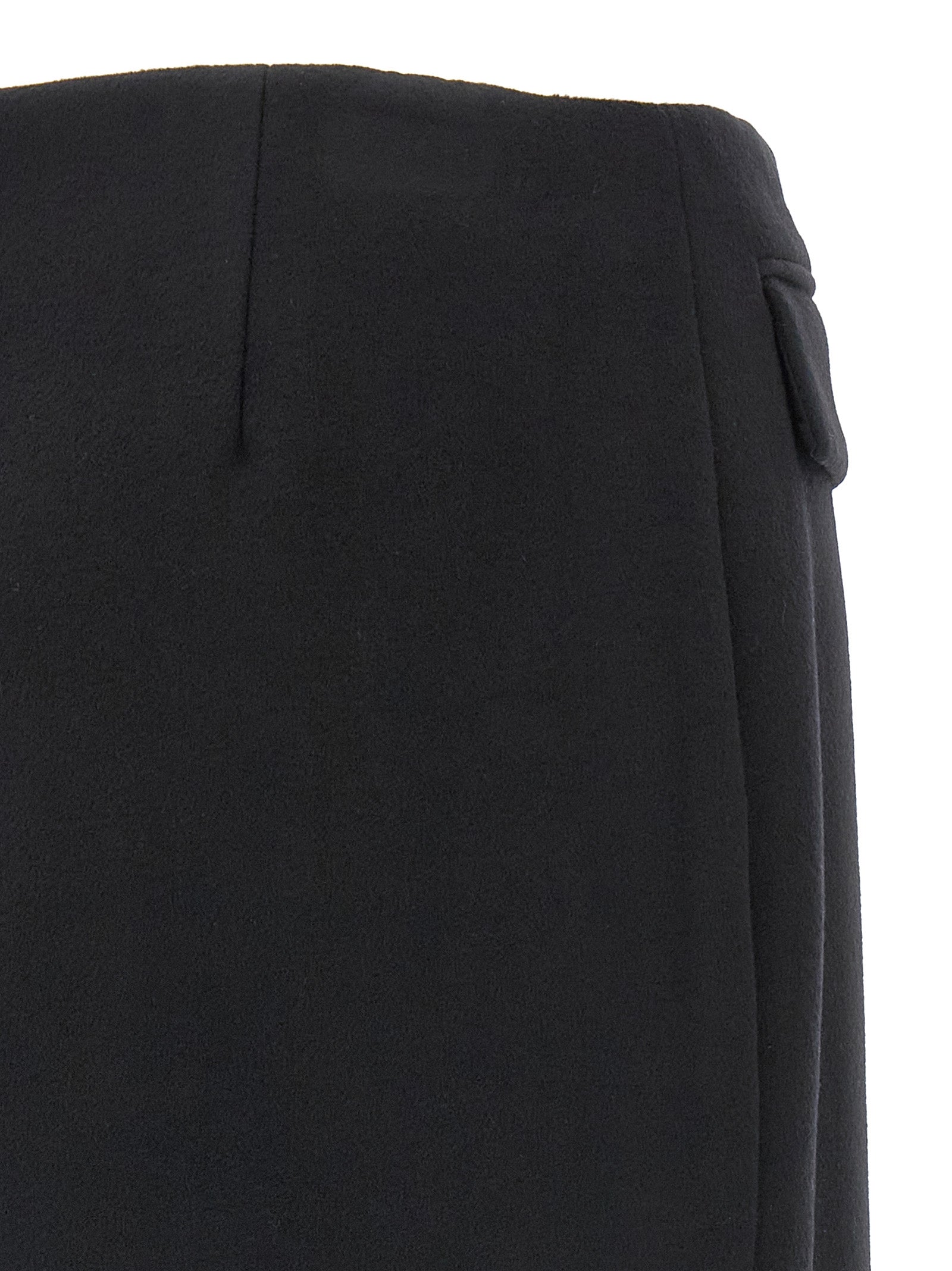 Indulge in the Ferragamo Black Virgin Wool Long Skirt, a masterpiece of Italian craftsmanship, blending luxurious virgin wool and cashmere for timeless elegance.