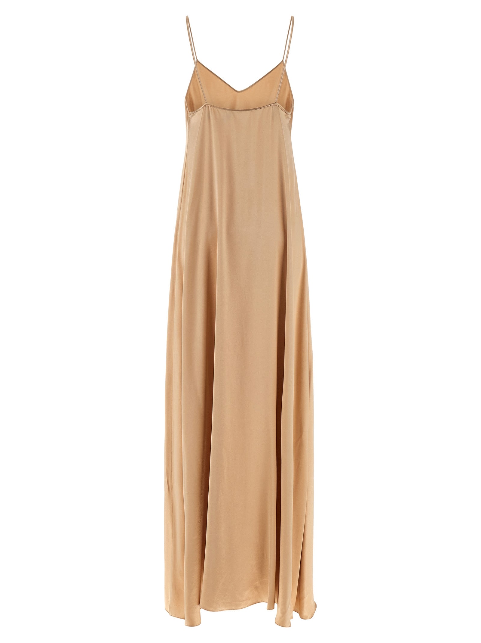 Experience the exquisite craftsmanship of the Ferragamo Beige Viscose Long Dress, a timeless embodiment of elegance that elevates your style for any occasion.