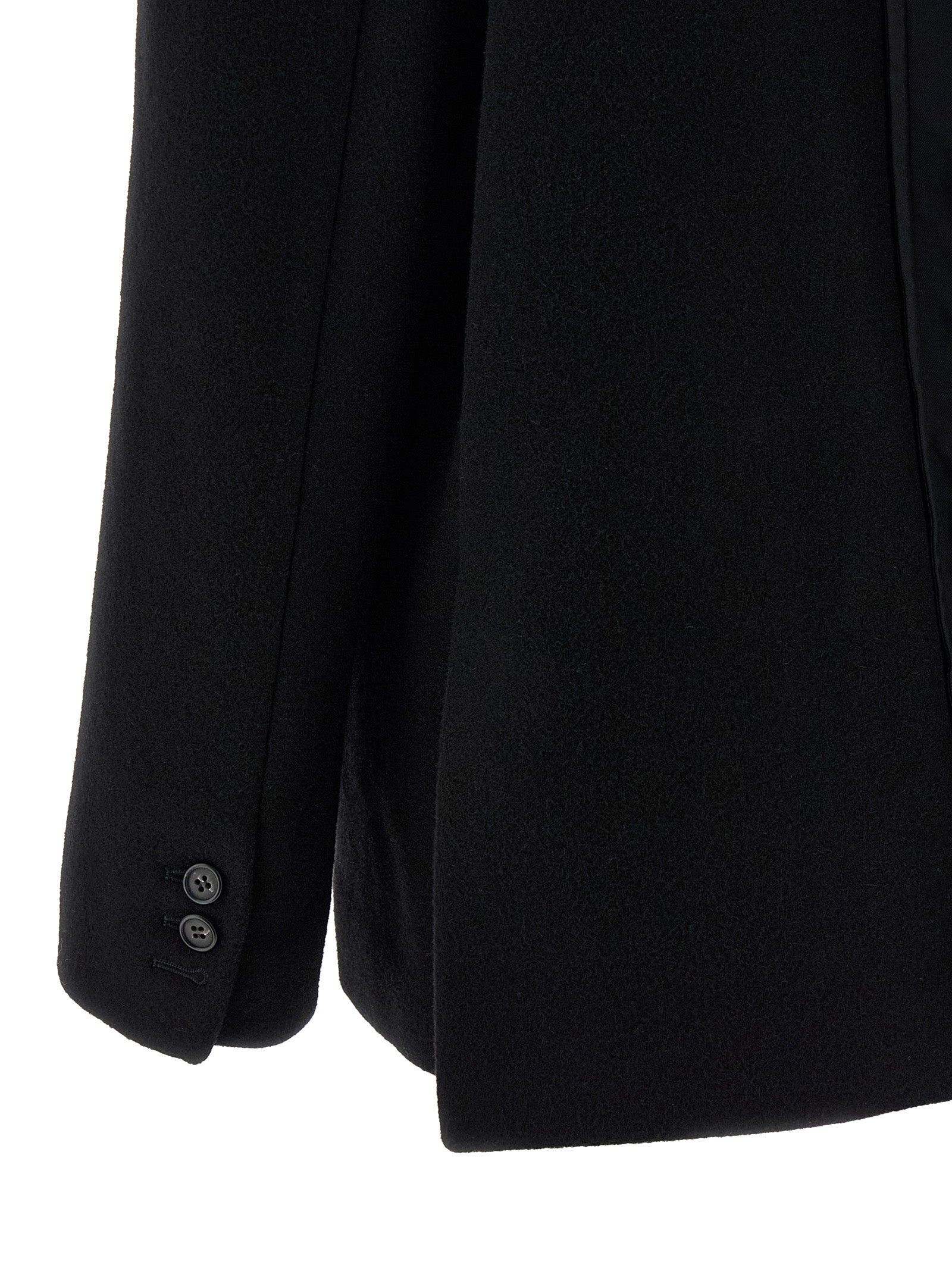 Experience the allure of the MM6 Maison Margiela Black Virgin Wool Blazer, a masterful blend of luxury and innovation, perfect for those who embody elegance and confidence.