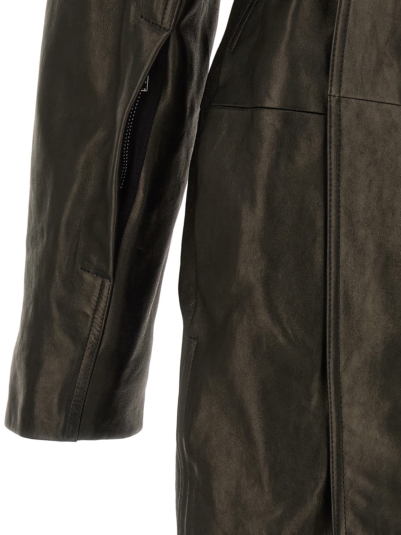 Rick Owens Black Lamb Leather Coat | Designer Couture Elegance