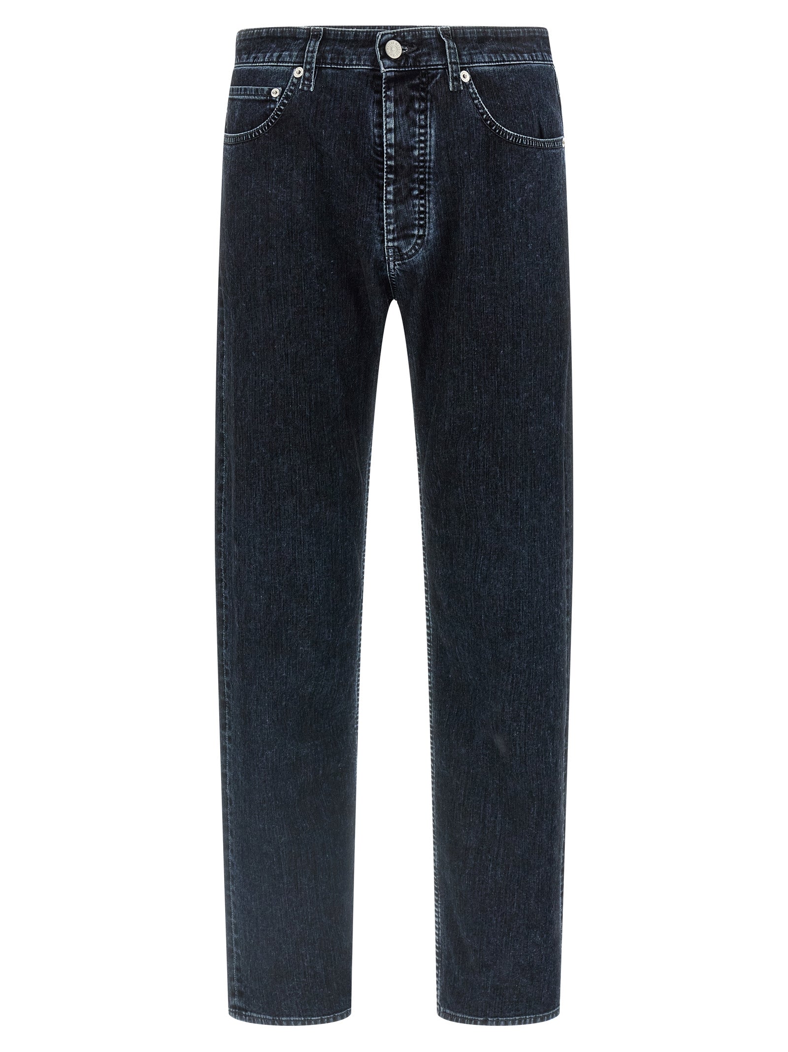Indulge in the exquisite craftsmanship of MM6 Maison Margiela's Black Cotton Straight-Leg Jeans, where timeless elegance meets contemporary allure for the discerning individual.