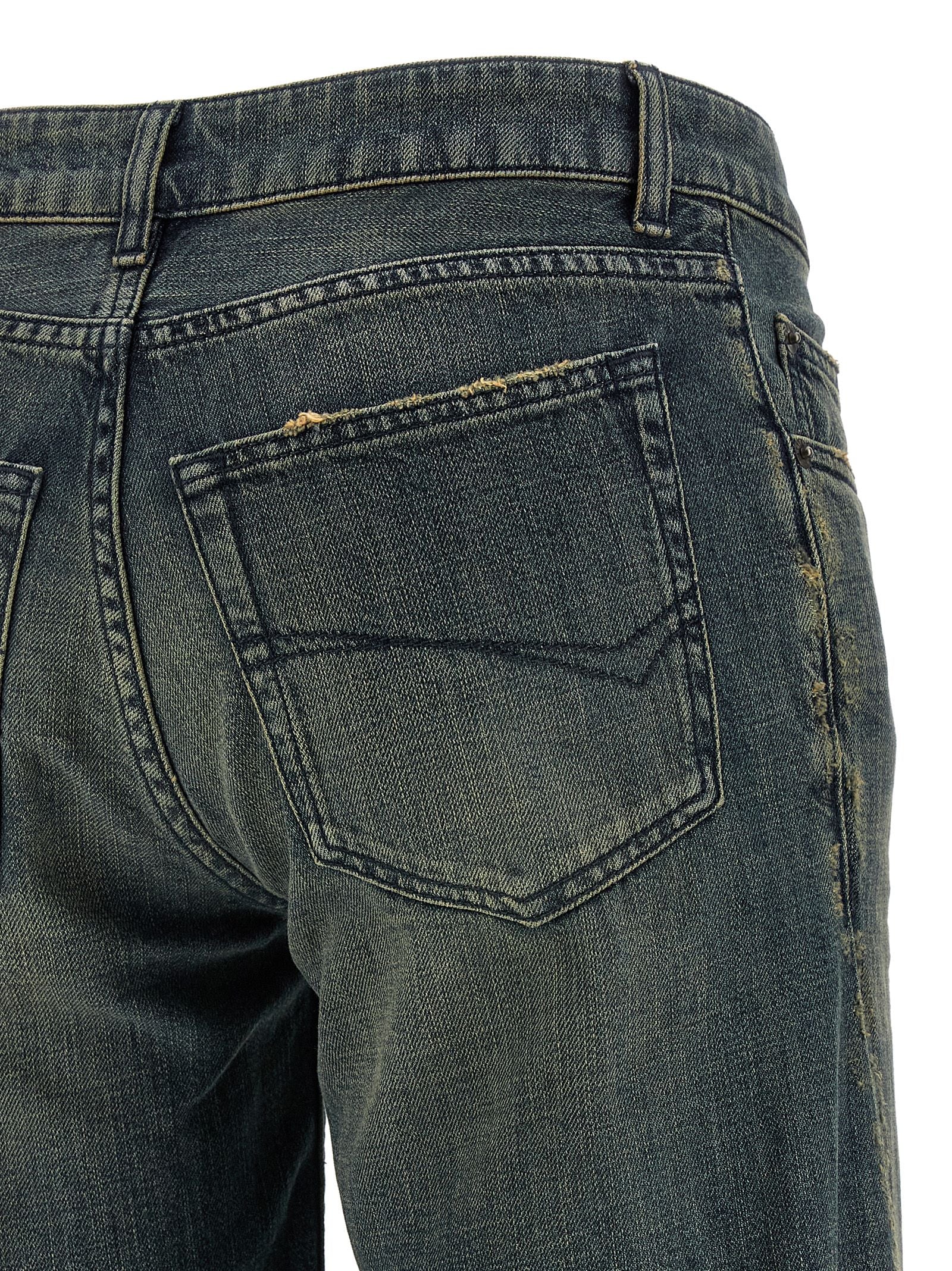 Balenciaga Blue Cotton Flared Jeans | Designer Couture Elegance