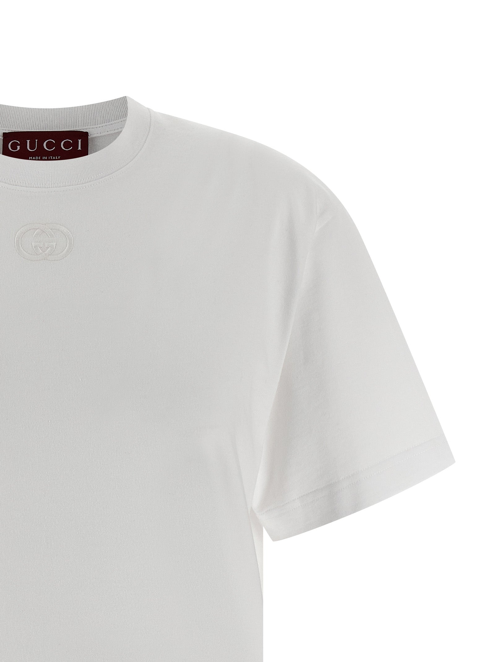 Gucci White Cotton T-Shirt - Artisanal Luxury Fashion Elegance