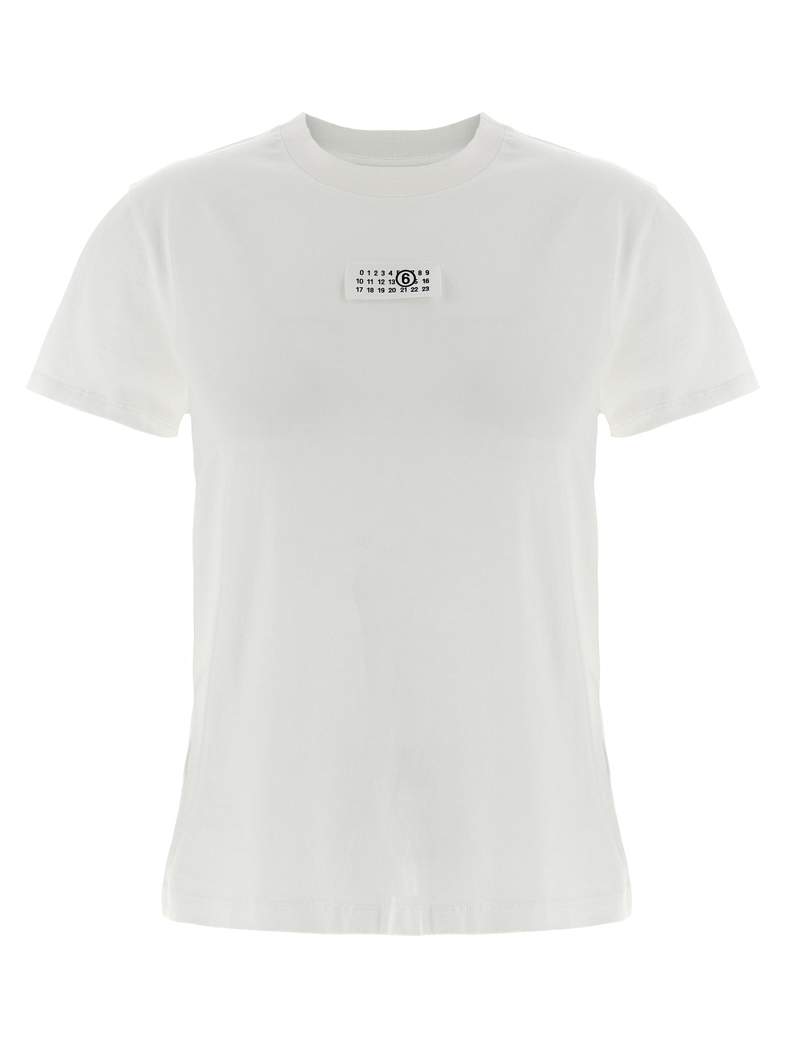 Elevate your wardrobe with the MM6 Maison Margiela White Cotton T-Shirt, a blend of avant-garde design and luxurious comfort, perfect for any sophisticated occasion.