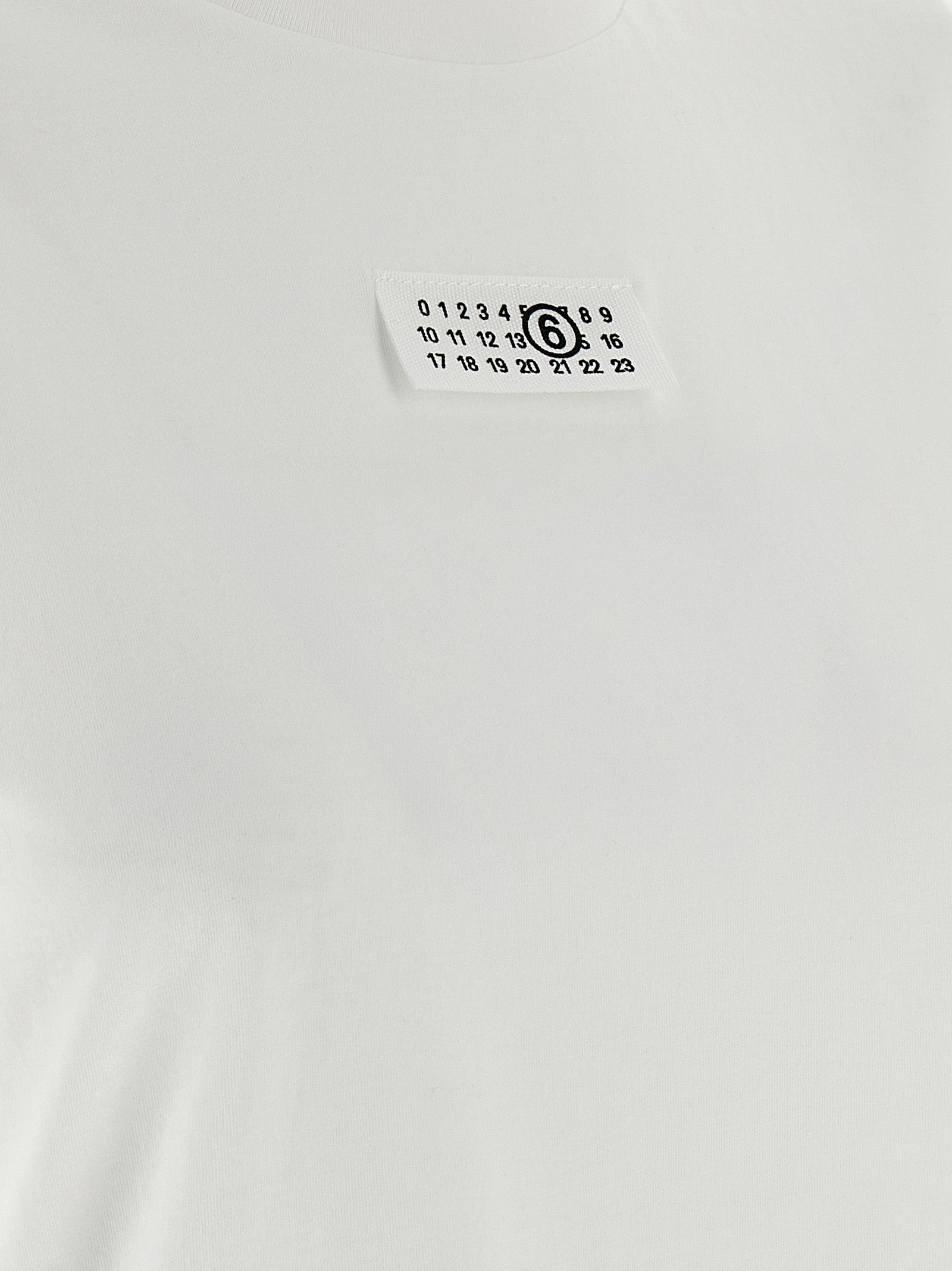 Elevate your wardrobe with the MM6 Maison Margiela White Cotton T-Shirt, a luxurious blend of comfort and style, featuring artisanal details for timeless sophistication.