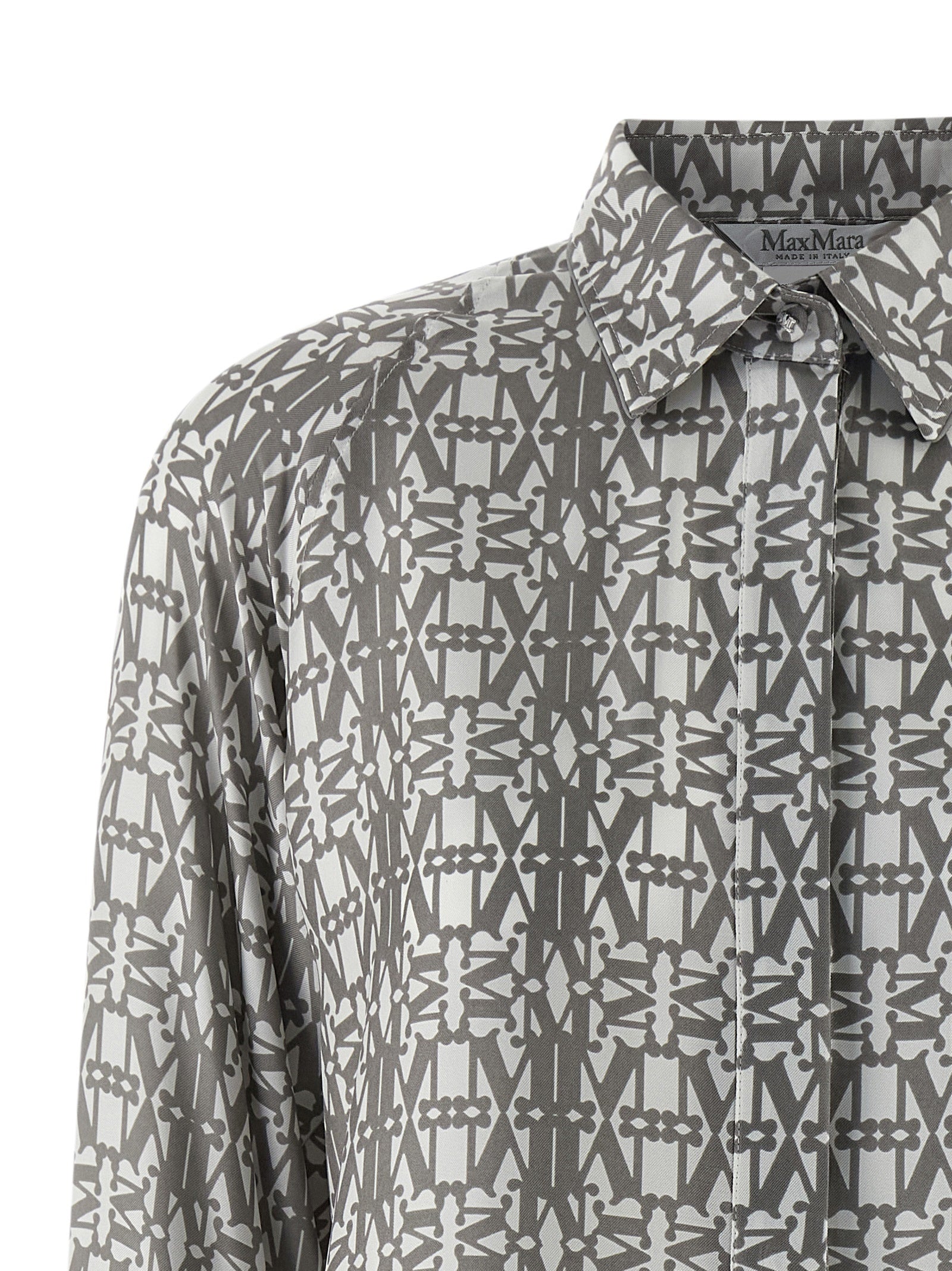 Indulge in the allure of the Max Mara Gray Silk Short Dress, a masterpiece of pure silk twill and Monogram elegance, perfect for the discerning connoisseur.