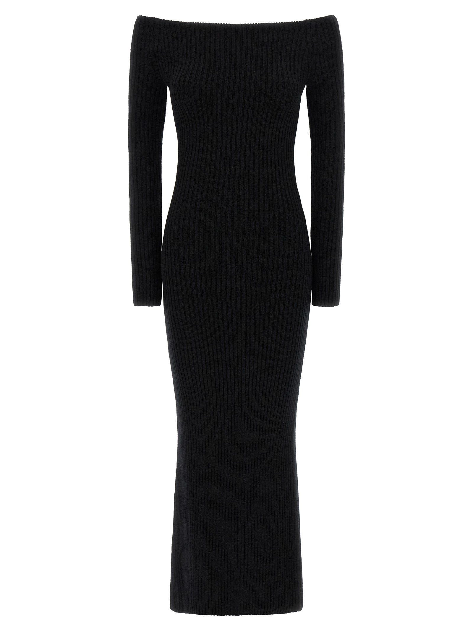 Experience the allure of the Max Mara Black Wool Long Dress, a luxurious blend of wool and cashmere that redefines elegance for every sophisticated occasion.