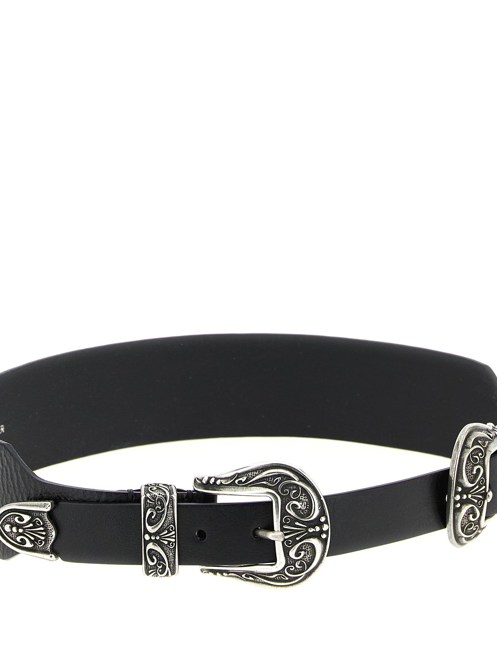 Golden Goose Black Cowhide Regular Belt - Artisanal Luxury Accessory
