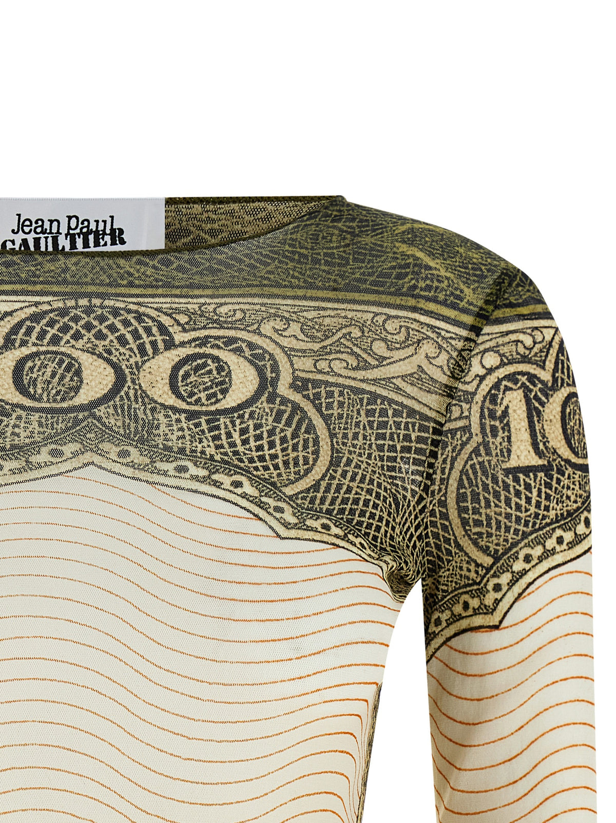 Elevate your wardrobe with the Jean Paul Gaultier Multicolor Polyamide Long Sleeve T-Shirt, a semi-transparent masterpiece that embodies avant-garde elegance and exquisite Italian craftsmanship.