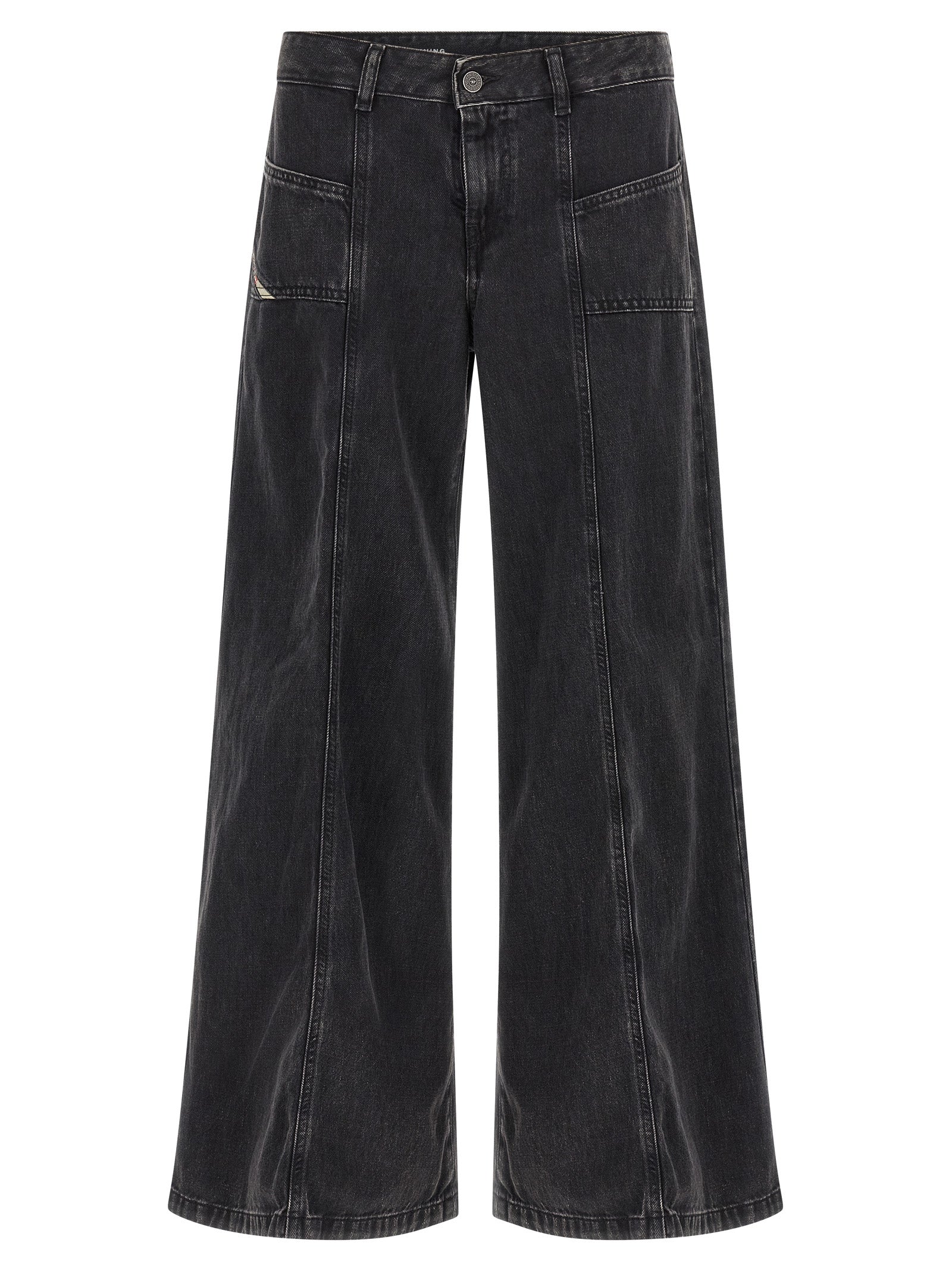 Diesel Black Wide Leg Jeans - Designer Luxury Denim Couture