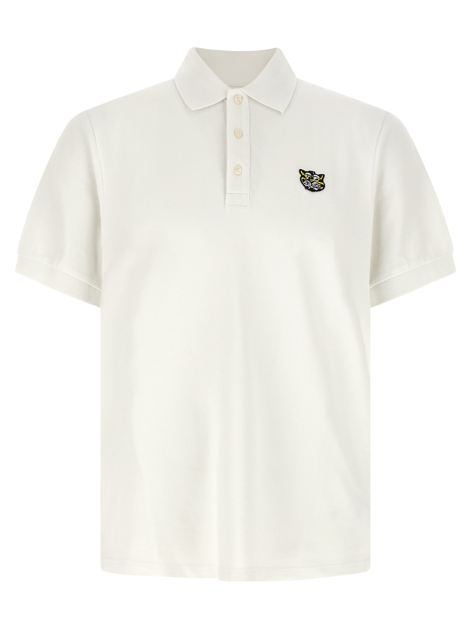 Experience the exquisite Kenzo White Cotton Polo Shirt, a timeless blend of artisanal craftsmanship and bold elegance, perfect for the discerning individual.