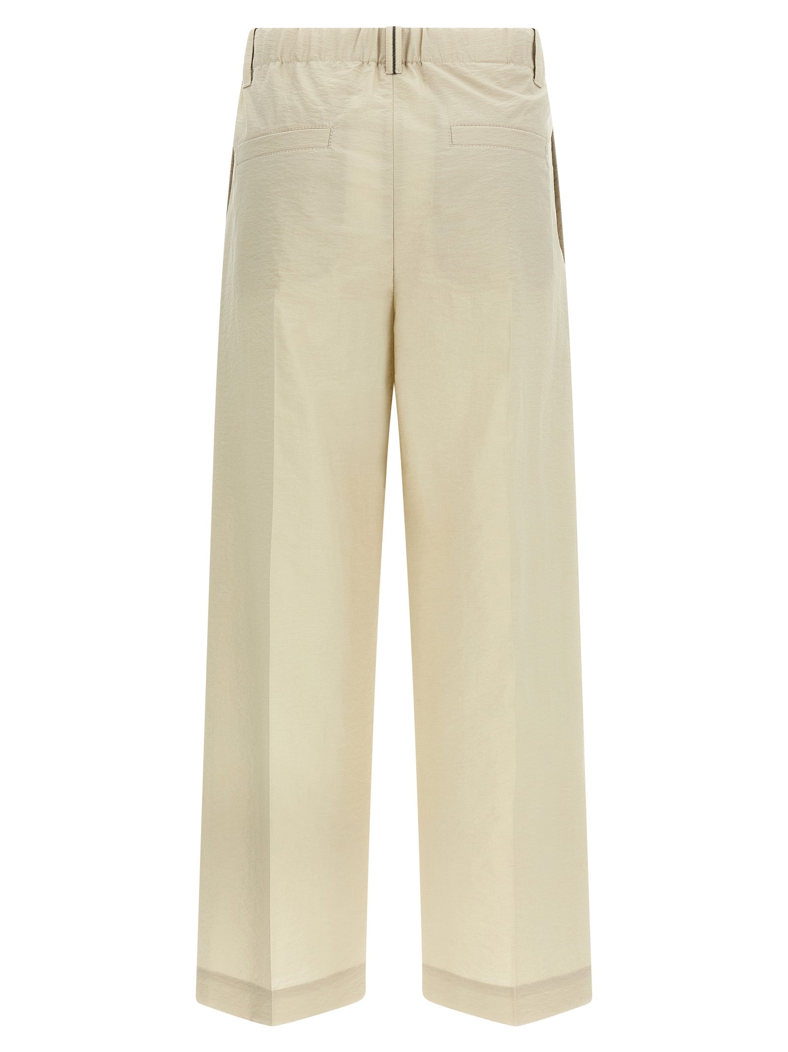 Brunello Cucinelli White Cotton Dress Pants - Elegant Couture
