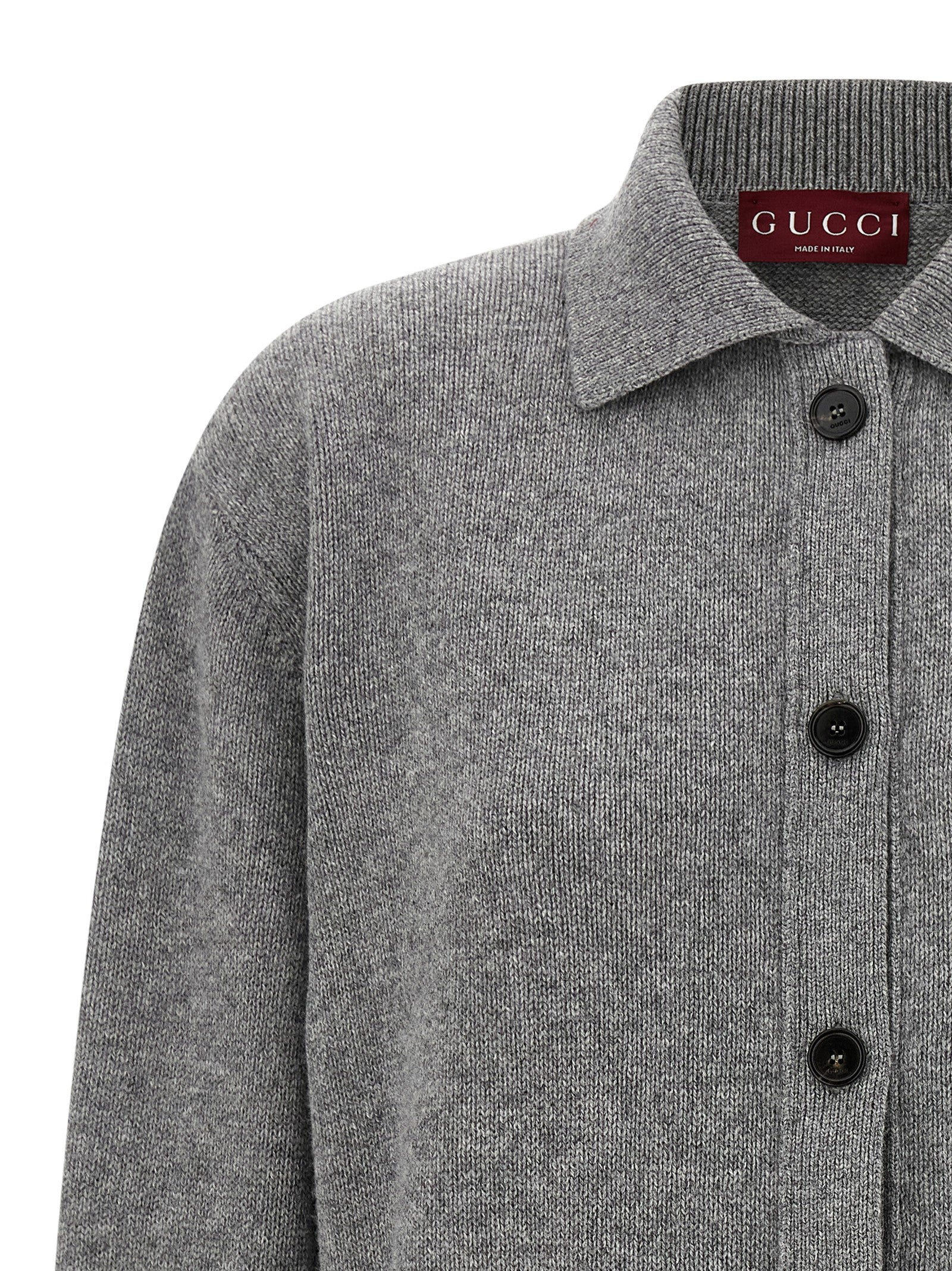 Gucci Gray Wool Cardigan - Artisanal Luxury for Timeless Elegance