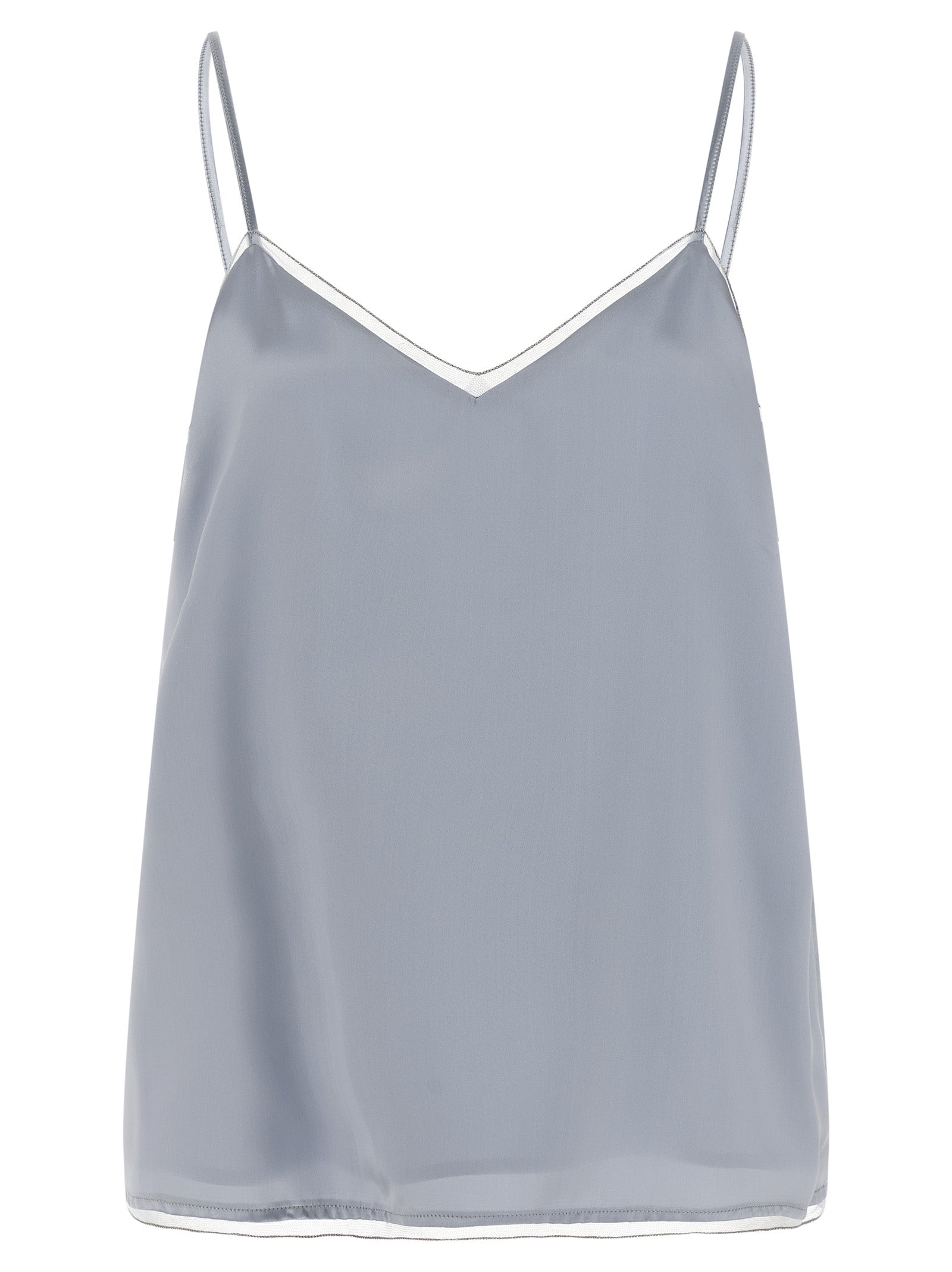 Indulge in the exquisite allure of Fabiana Filippi's Blue Viscose Tank Top, a luxurious blend of elegance and artistry, perfect for elevating any sophisticated ensemble.