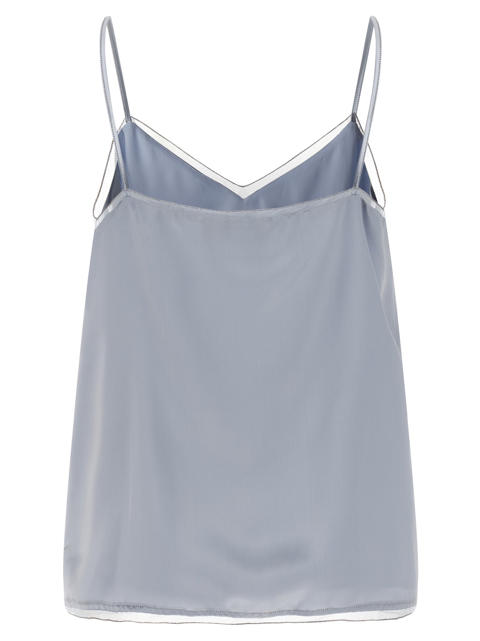 Indulge in the exquisite allure of Fabiana Filippi's Blue Viscose Tank Top, where luxurious craftsmanship meets timeless elegance, perfect for elevating any occasion.
