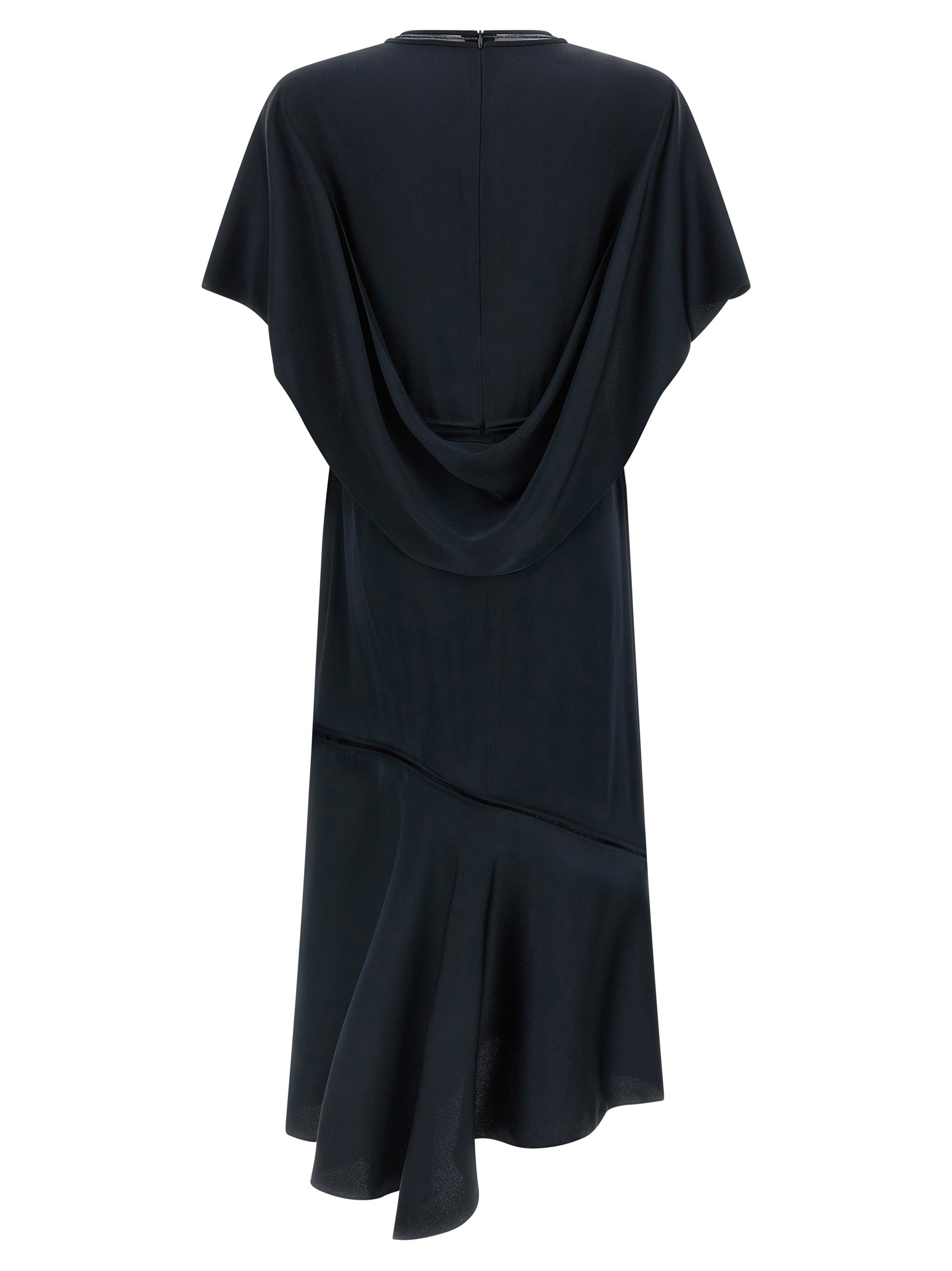 Elevate your elegance with the Fabiana Filippi Blue Viscose Midi Dress, a masterpiece of silk-effect fabric and exquisite design, perfect for any sophisticated occasion.