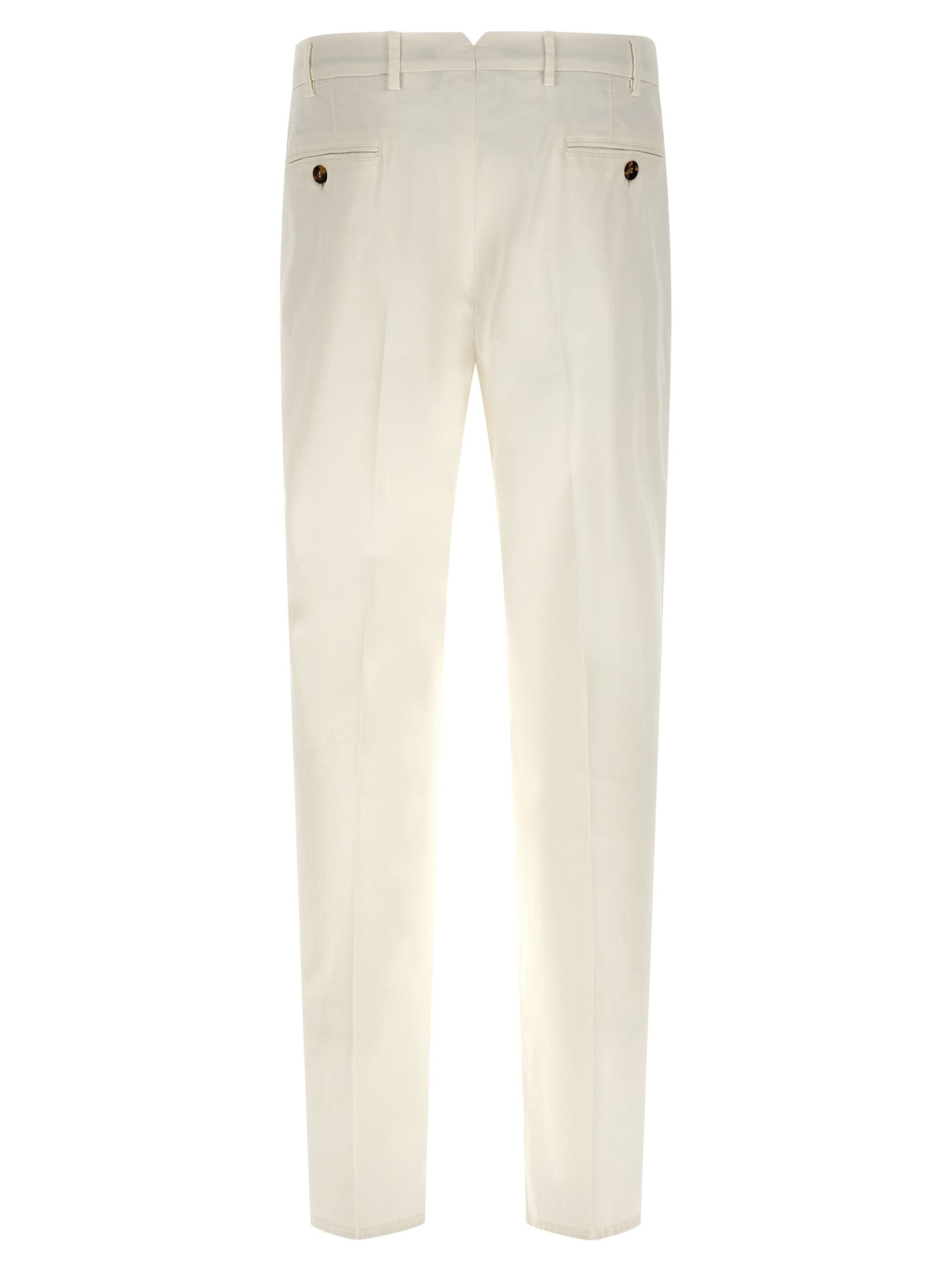 Brunello Cucinelli White Cotton Casual Pants - Refined Couture
