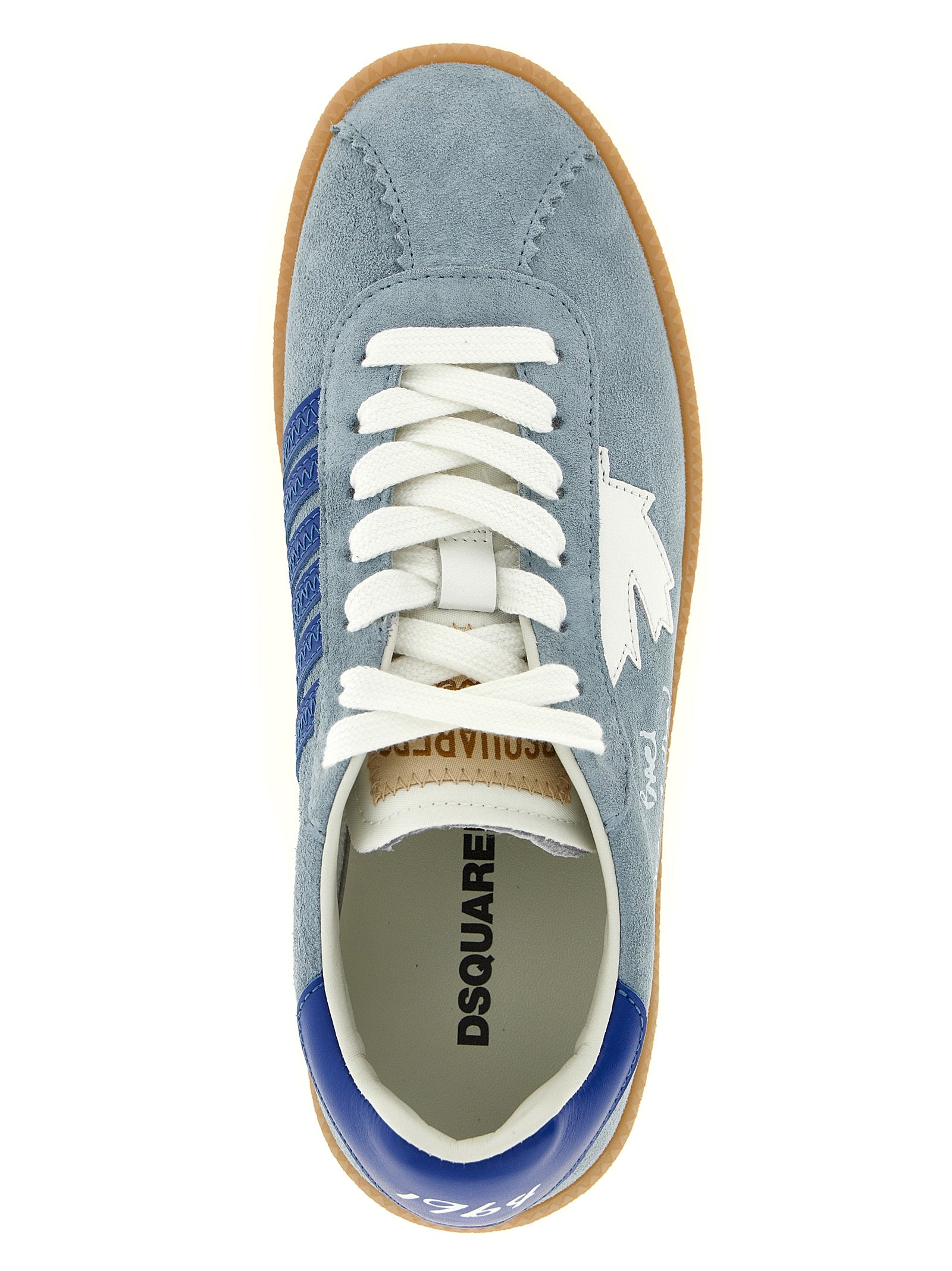 Dsquared² Blue Calfskin Low Top Sneakers - Designer Luxury Footwear
