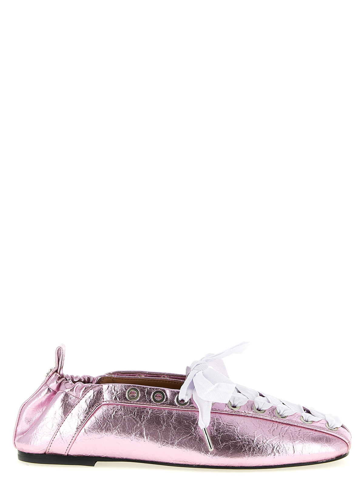 Ganni Lace-Up Ballet Flats - Sustainable Luxury Elegance