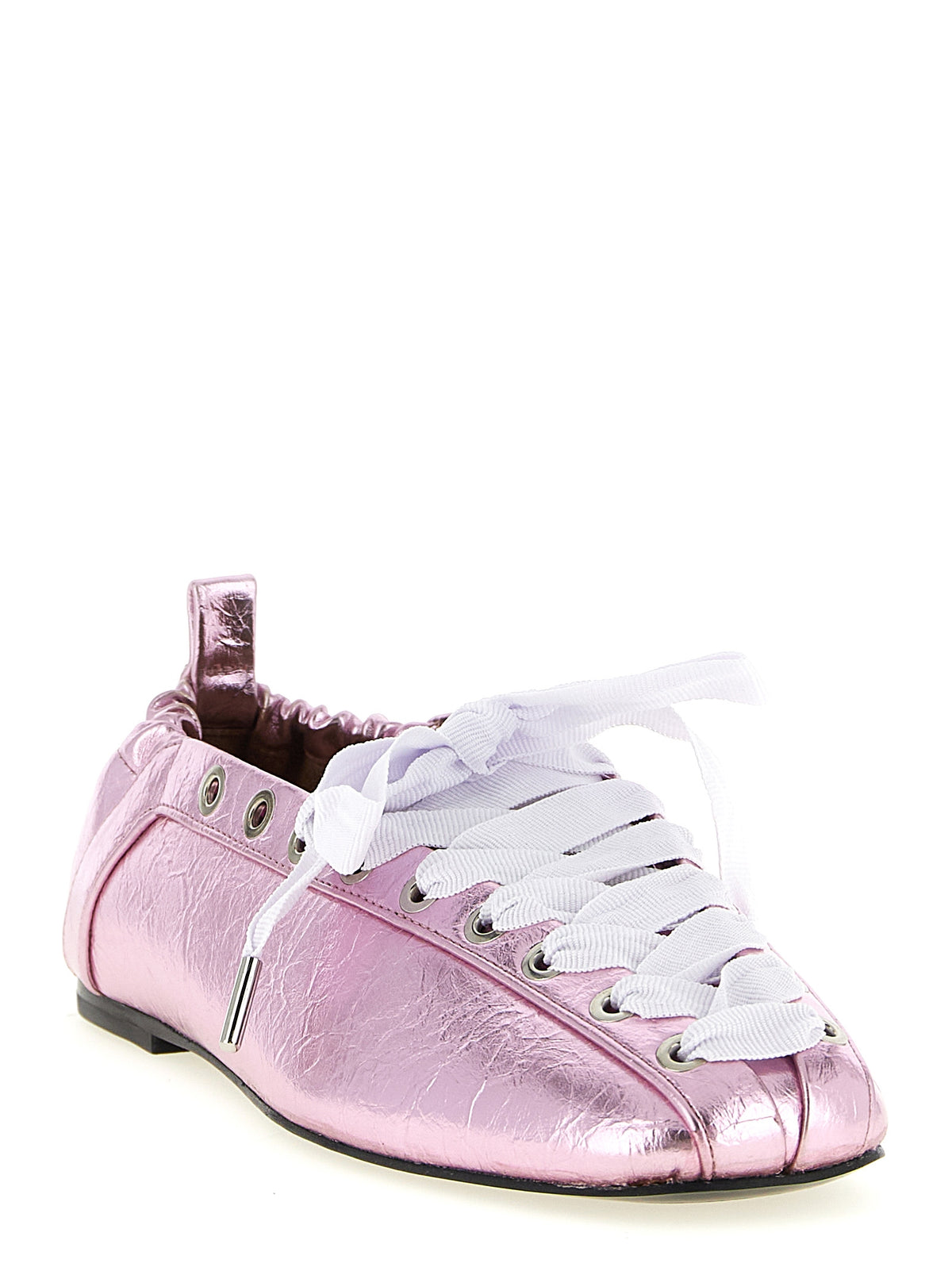 Ganni Lace-Up Ballet Flats - Sustainable Luxury Elegance