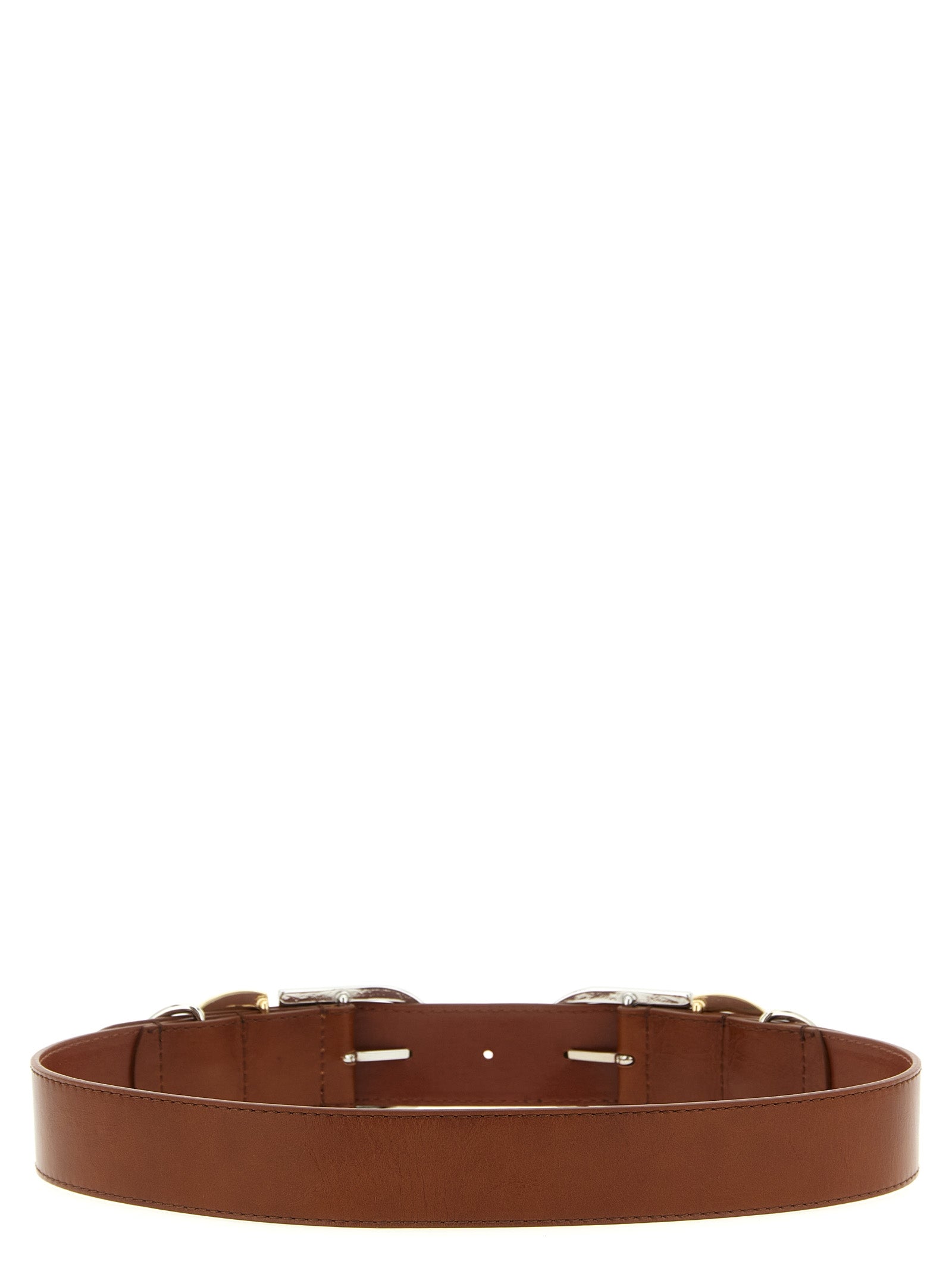 Indulge in the exquisite PINKO Hippolita Brown Lamb Leather Belt, a timeless accessory that embodies artisanal elegance and elevates any sophisticated ensemble.