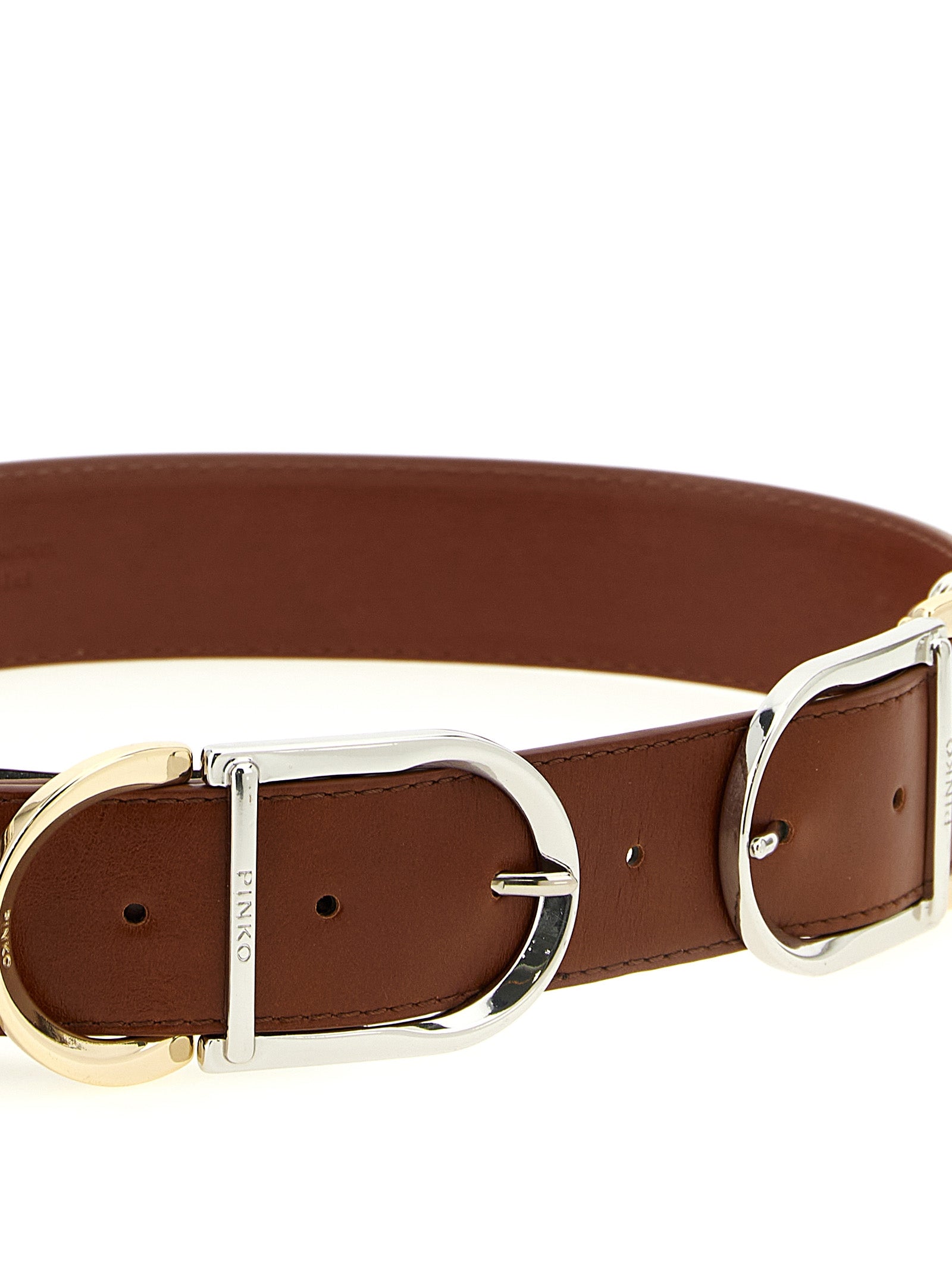Elevate your style with the PINKO Hippolita Brown Lamb Leather Belt, an exquisite blend of Italian craftsmanship and luxurious materials, perfect for any sophisticated ensemble.