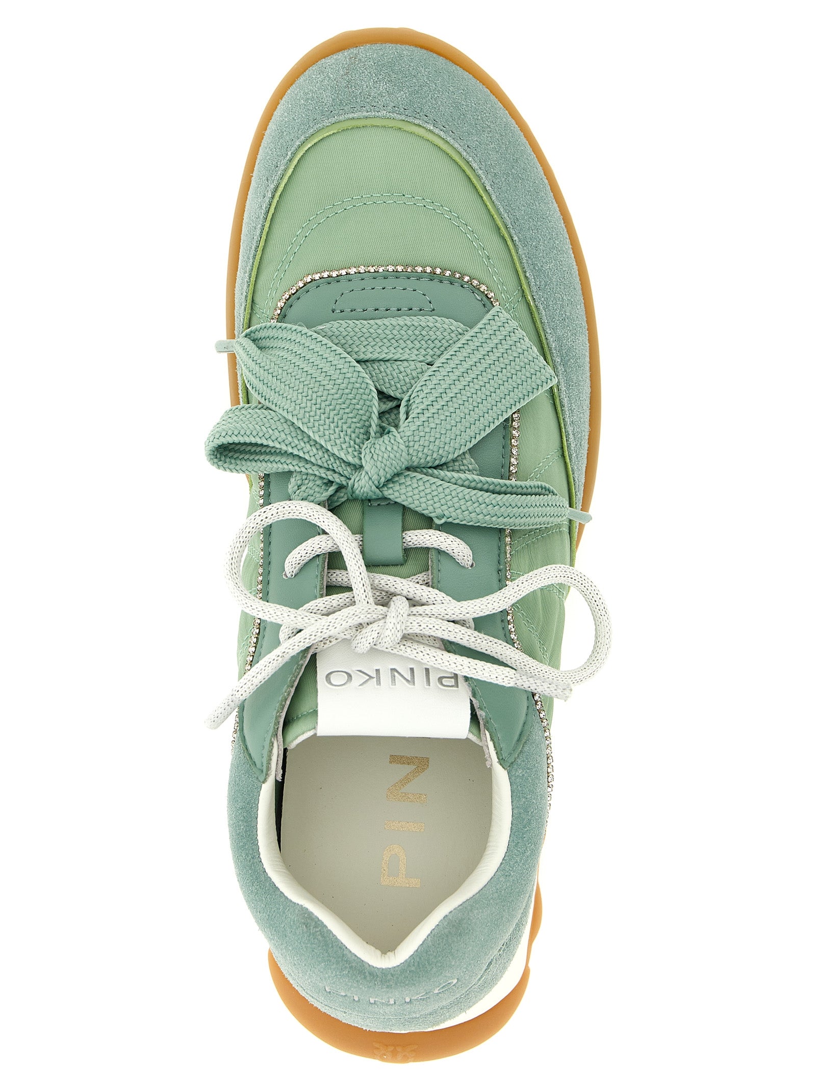 Elevate your style with PINKO's Gea 02 Bicolor Calfskin Sneakers, where luxurious materials and exquisite craftsmanship create a statement of refined elegance.