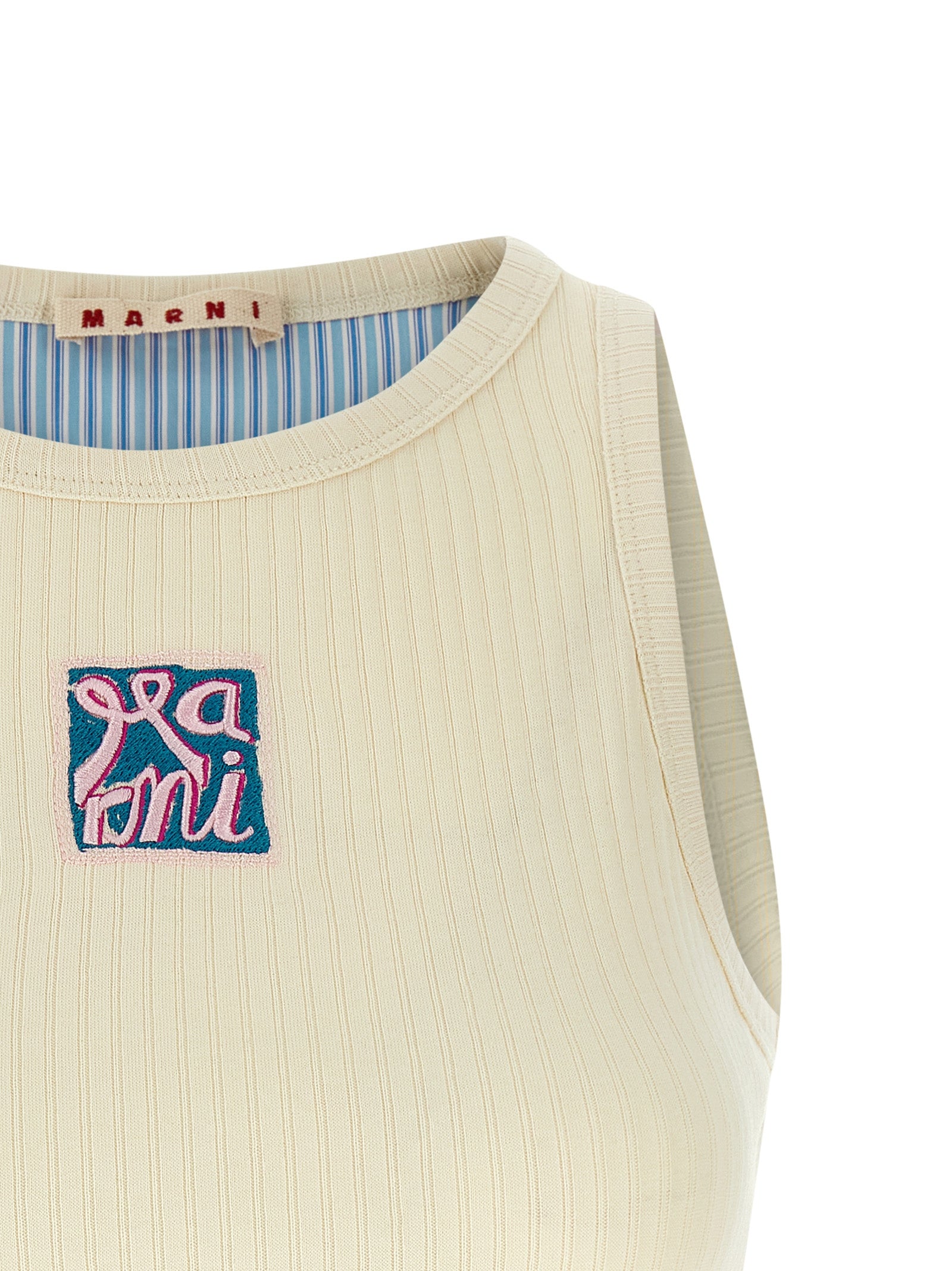 Elevate your wardrobe with the Marni Beige Cotton Tank Top, a masterpiece of artisanal luxury that embodies refined elegance and effortless sophistication.