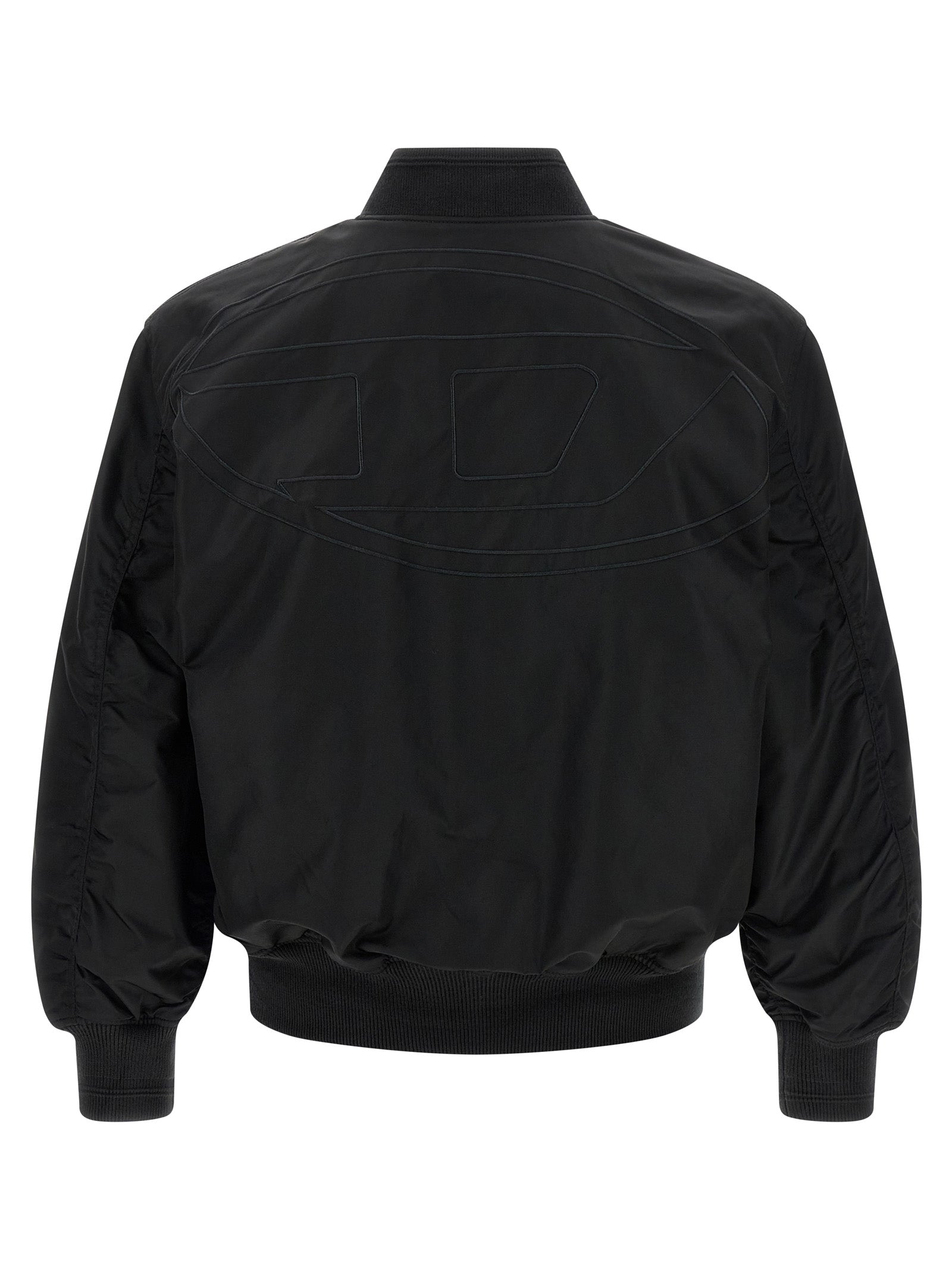 Diesel Black Polyamide Bomber Jacket - Designer Luxury Couture