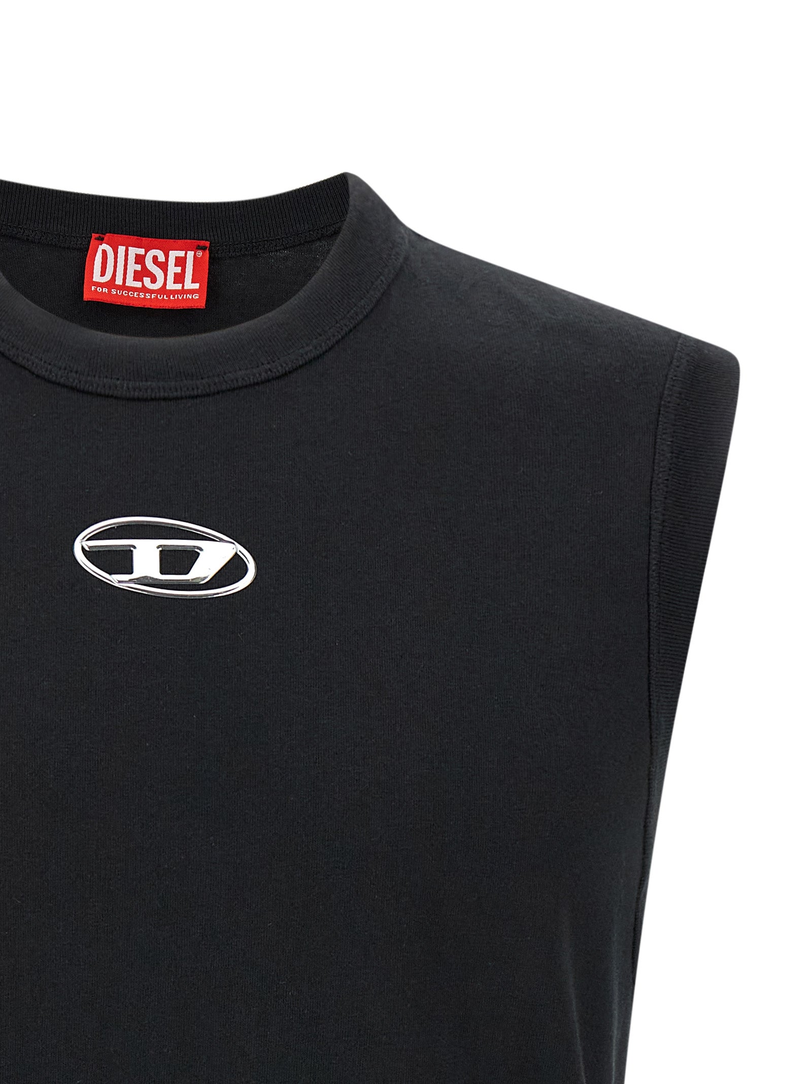 Diesel Black Cotton T-Shirt - Designer Luxe Essential Couture