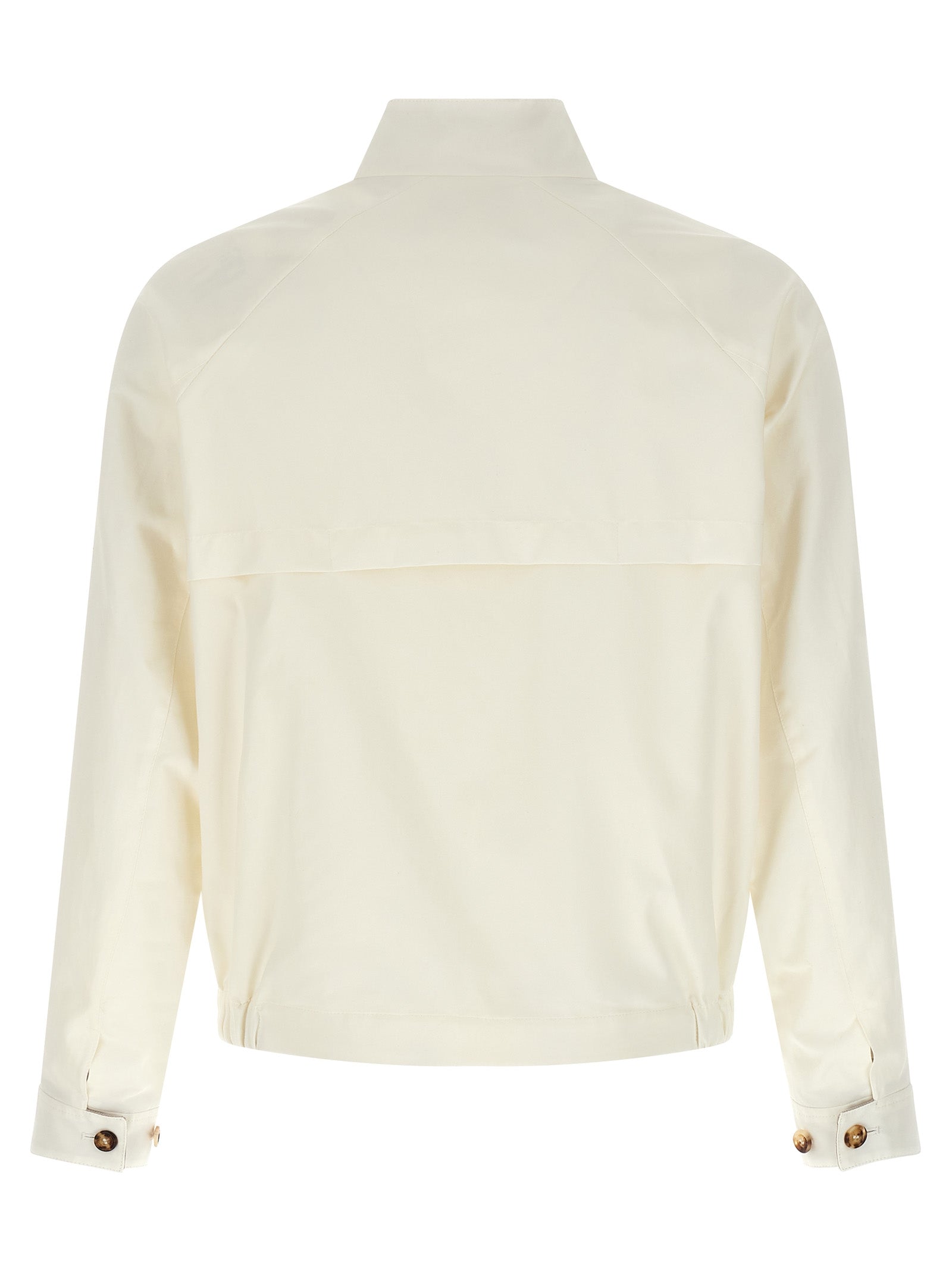Brunello Cucinelli White Cotton Full-Length Designer Jacket Couture