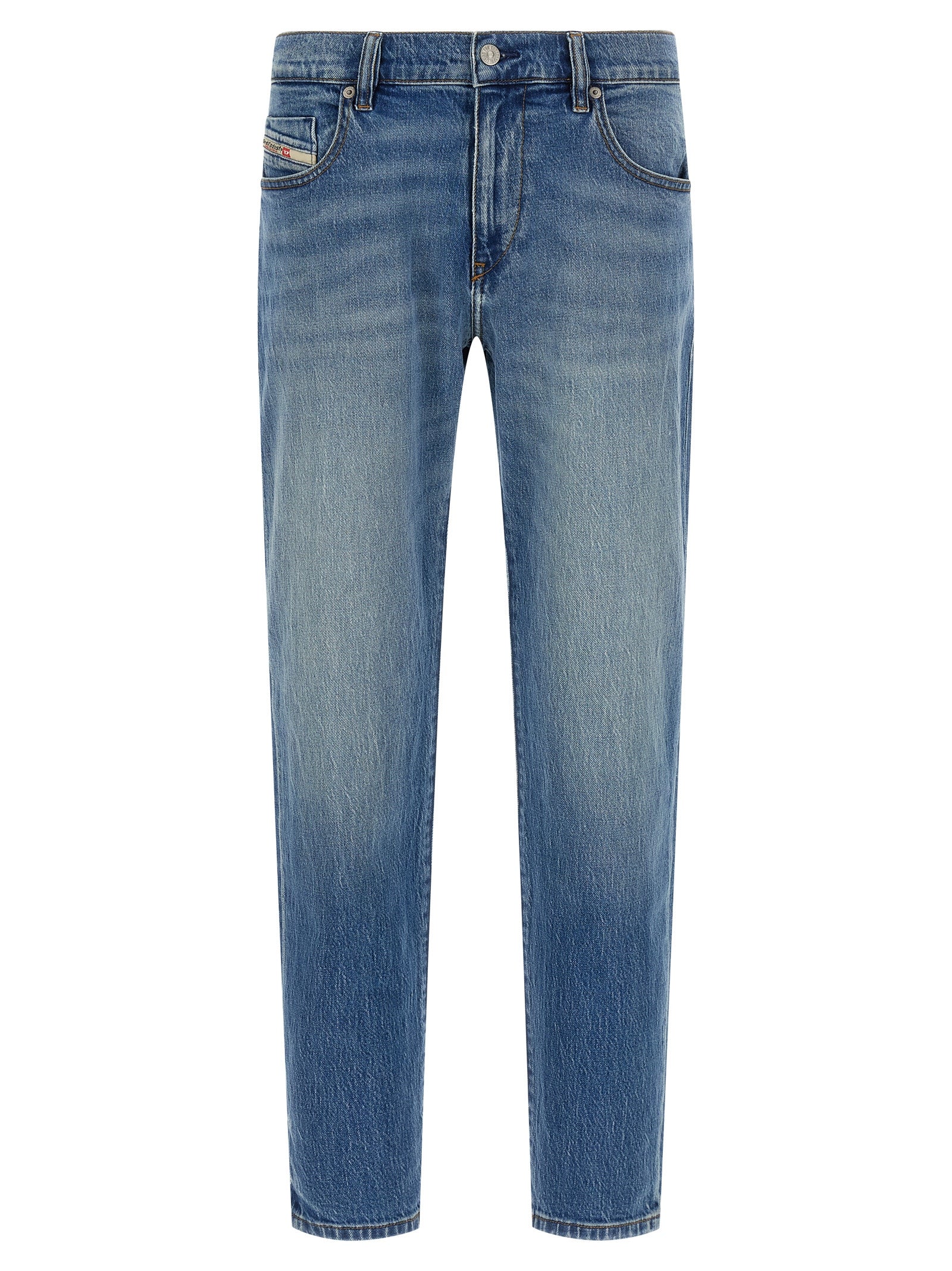 Diesel Blue Cotton Straight-Leg Jeans - Designer Artisanal Elegance