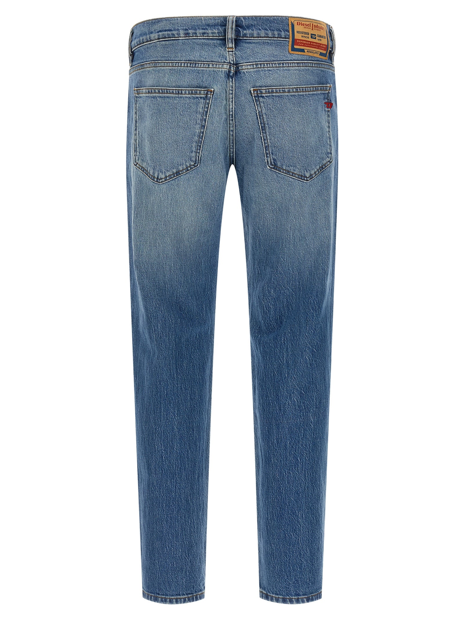 Diesel Blue Cotton Straight-Leg Jeans | Designer Luxury Denim