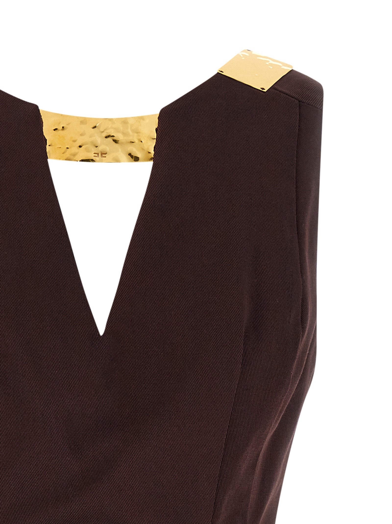 Elisabetta Franchi Brown Cotton Short Dress
