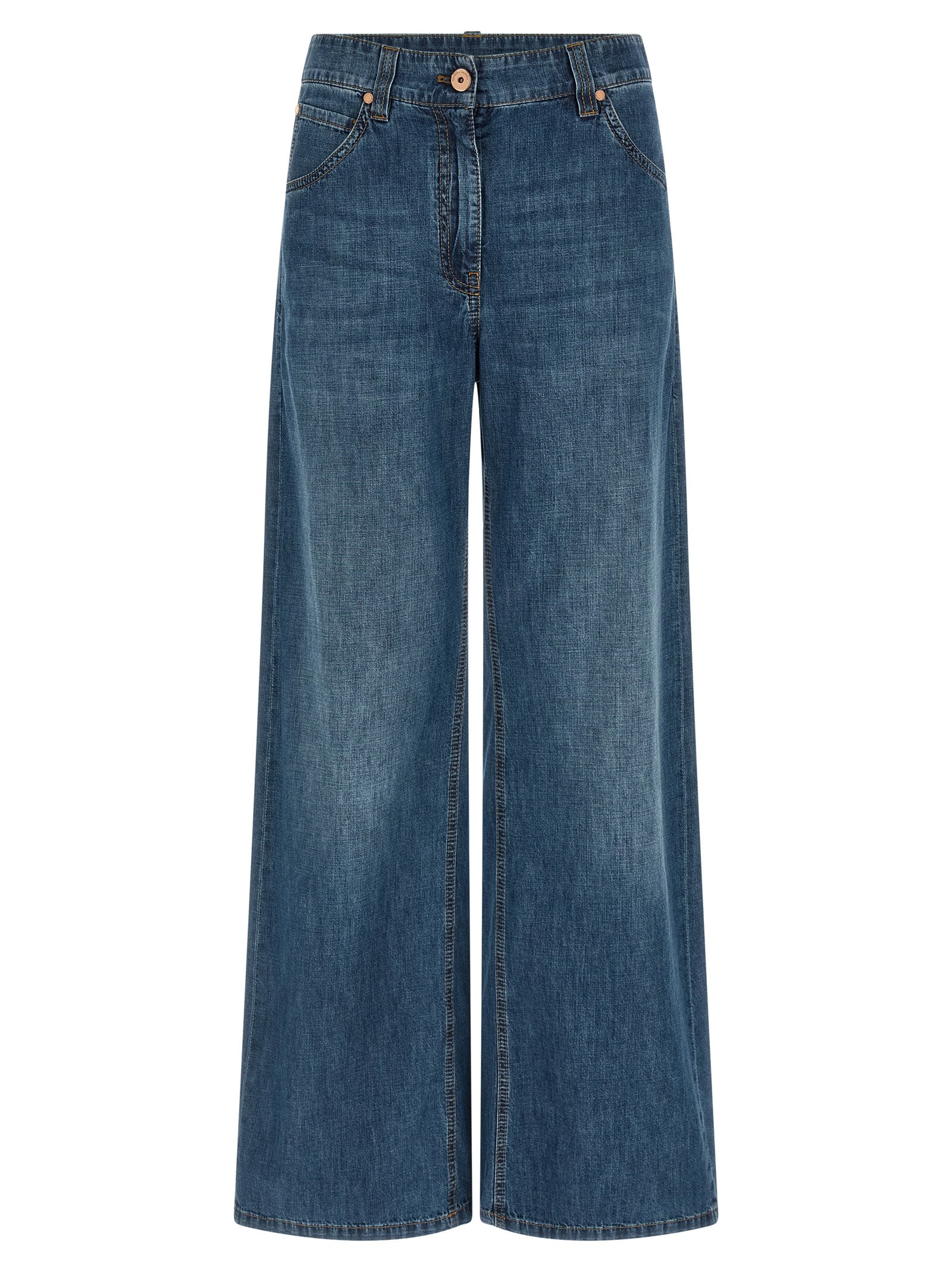 Brunello Cucinelli Blue Cotton Relaxed Fit Jeans, Designer Luxury