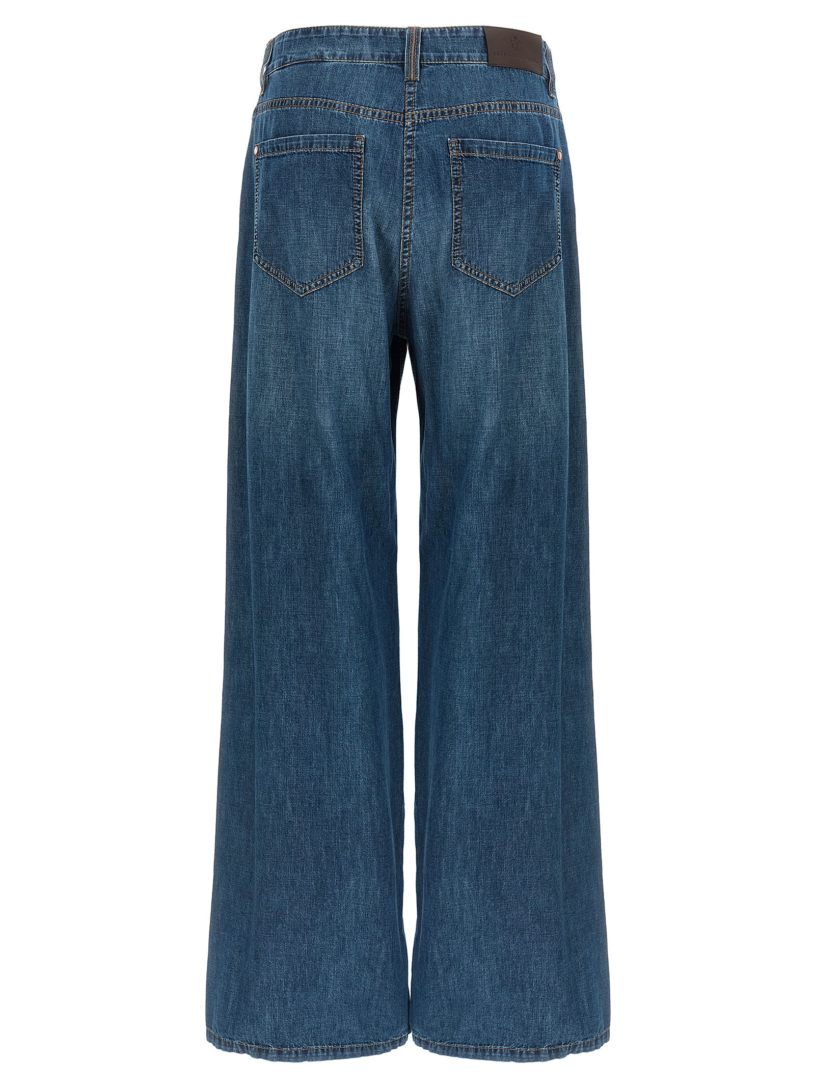 Brunello Cucinelli Blue Cotton Relaxed Fit Jeans, Designer Luxury