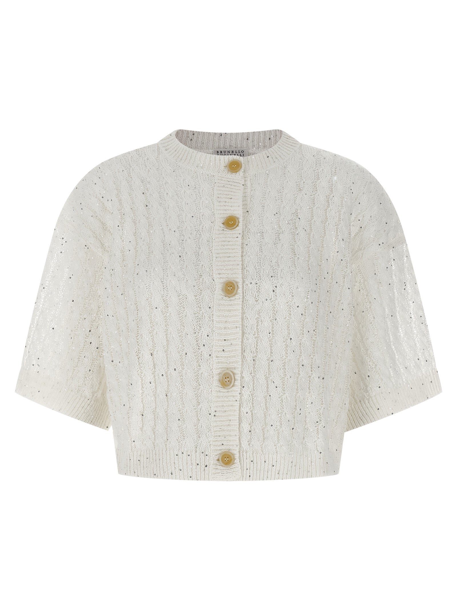 Brunello Cucinelli White Linen Cardigan - Luxurious Couture Piece