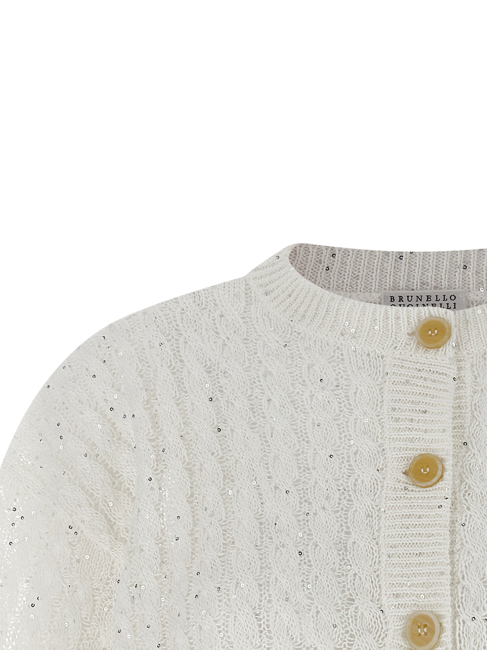 Brunello Cucinelli White Linen Cardigan - Luxurious Couture Piece