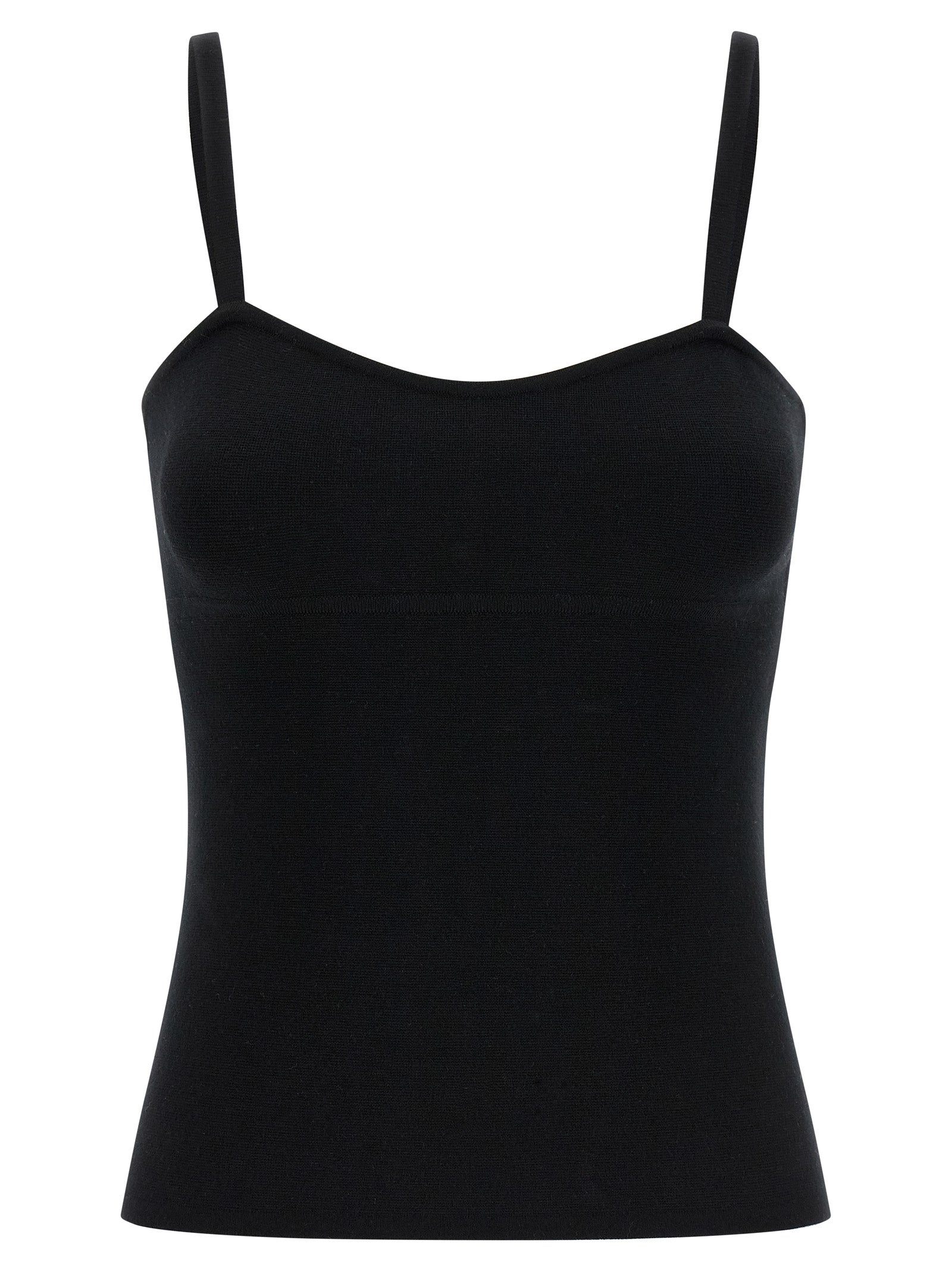 Experience the allure of the Max Mara Black Virgin Wool Tank Top, a masterpiece of artisanal elegance crafted from luxurious materials, perfect for sophisticated occasions.