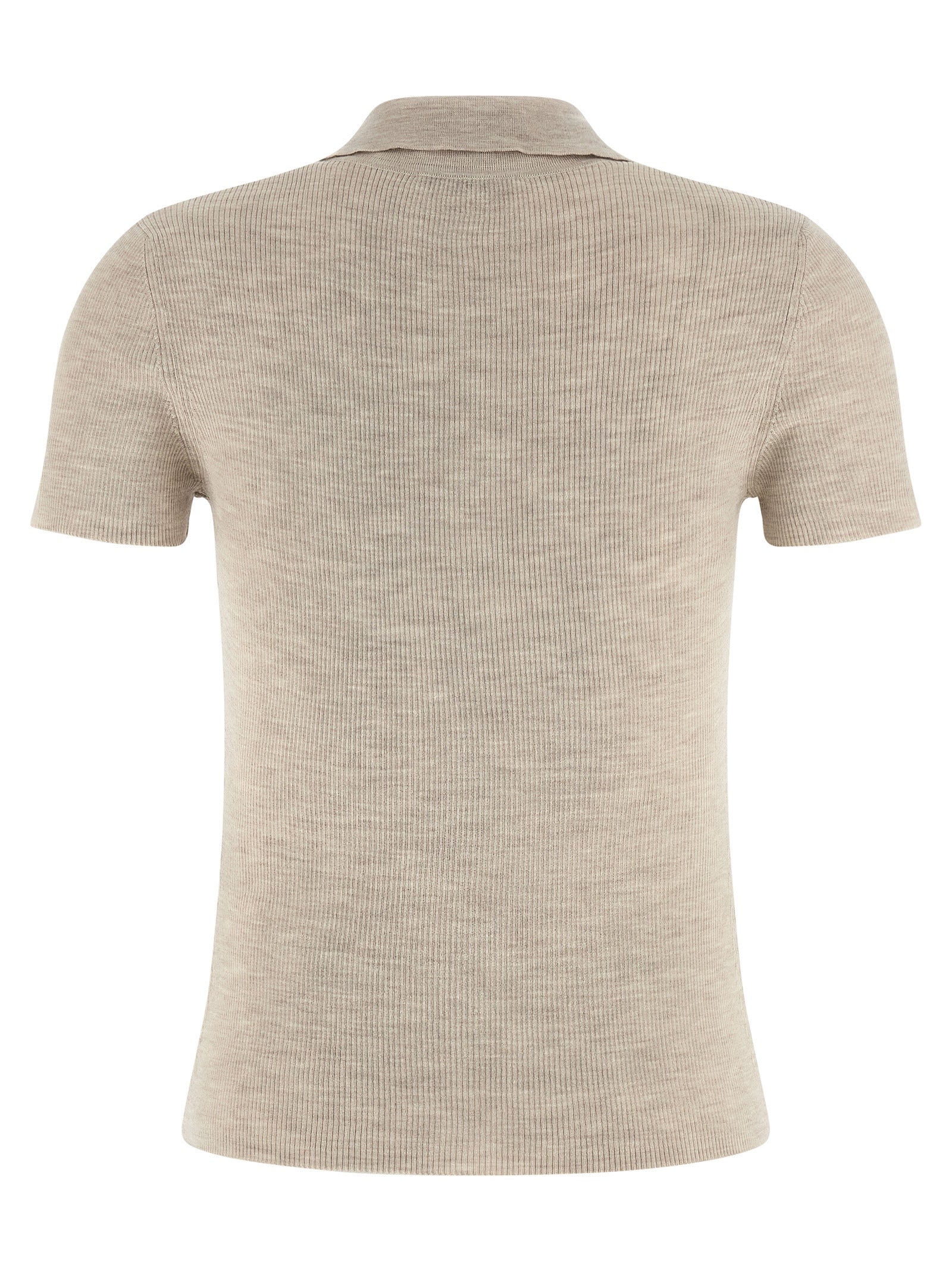 Discover the MAX MARA Beige Virgin Wool Polo Shirt, a timeless blend of luxury and elegance, crafted from 100% virgin wool for the discerning individual.