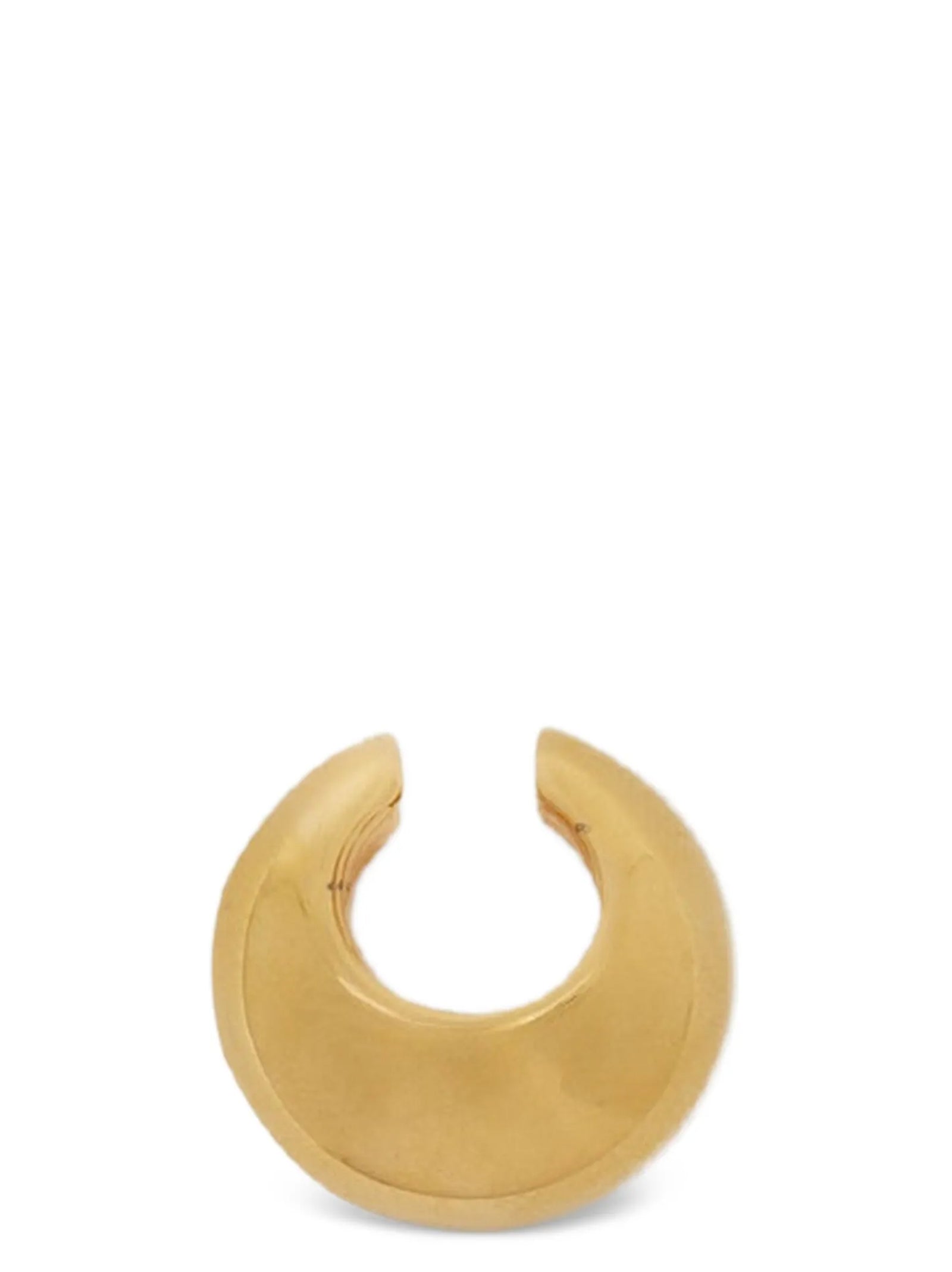 Elevate your style with the Jil Sander Gold Brass Earrings, a luxurious ear cuff handcrafted in Italy, embodying sophistication and modern elegance for the discerning fashionista.