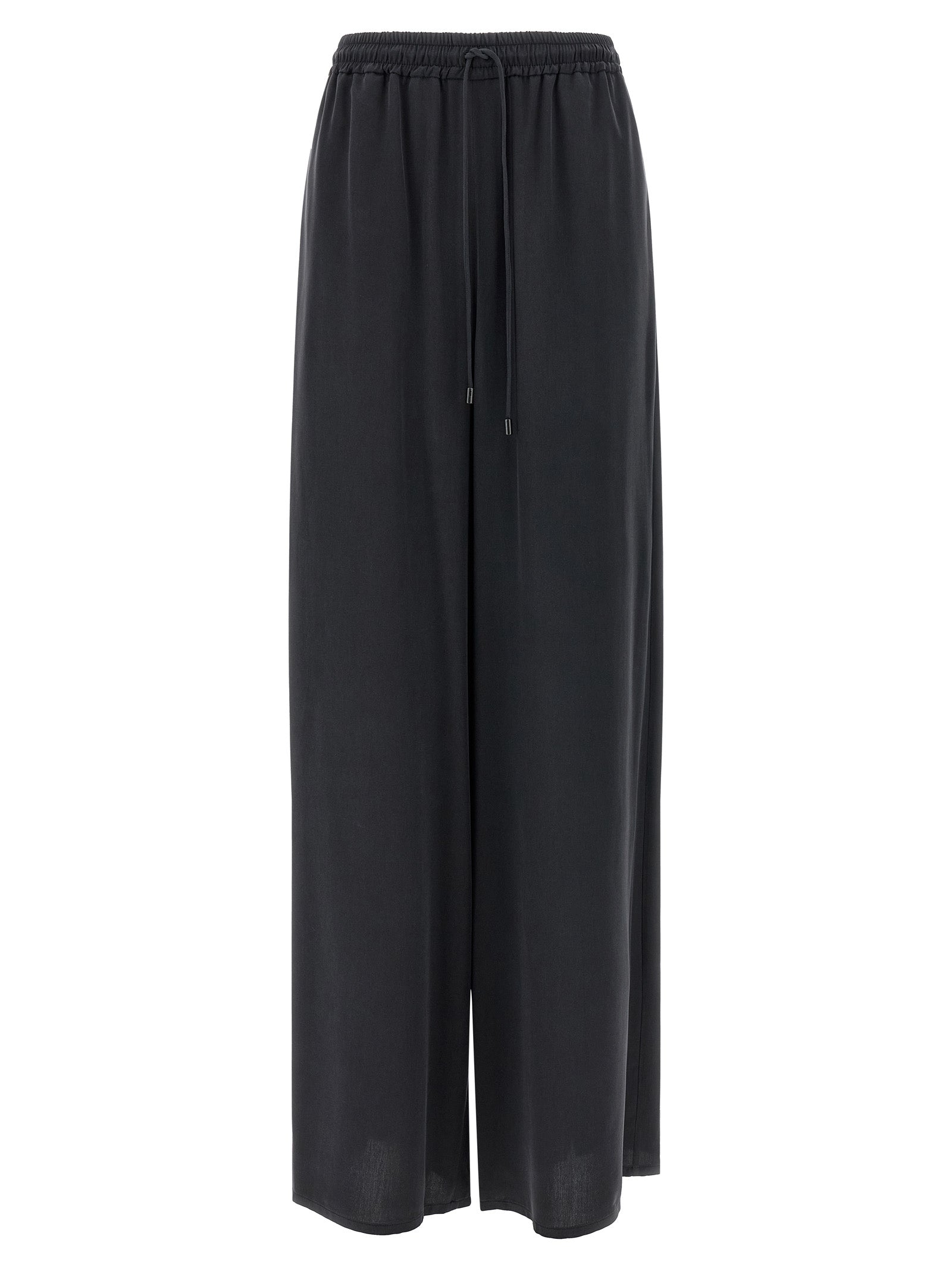 Indulge in the exquisite Max Mara Blue Silk Casual Pants, where Italian craftsmanship meets luxurious silk, embodying elegance and sophistication for the discerning individual.