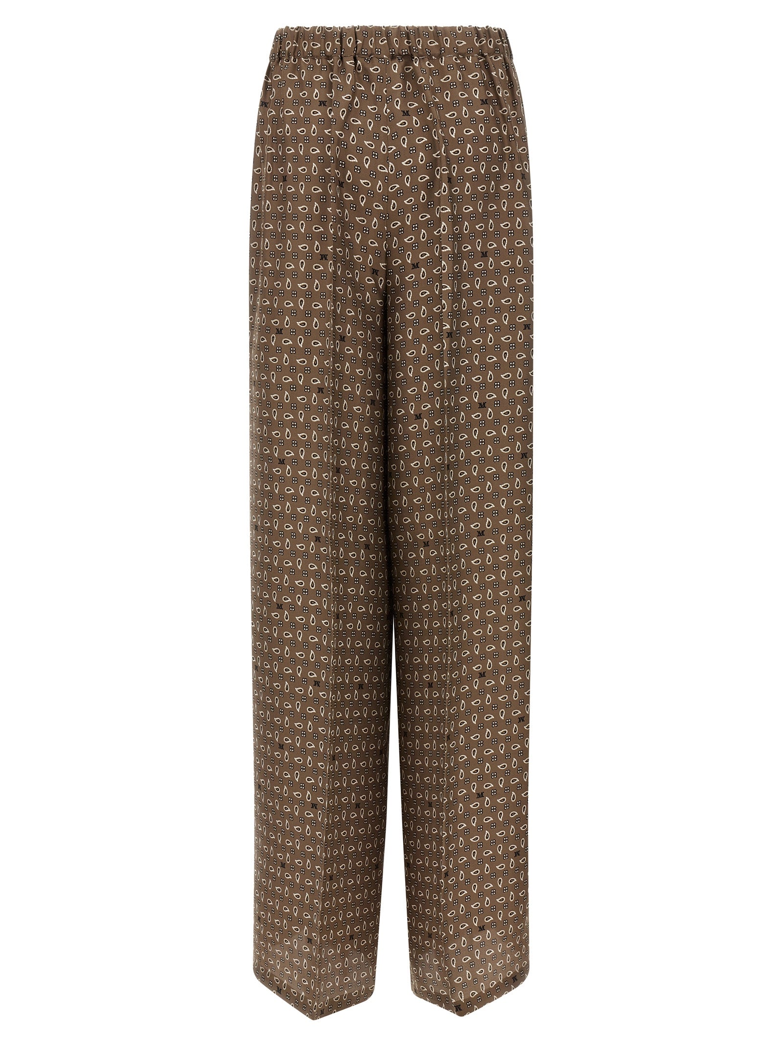 Elevate your wardrobe with Max Mara's Brown Silk Casual Pants, a luxurious blend of silk twill and Italian craftsmanship, perfect for sophisticated elegance.