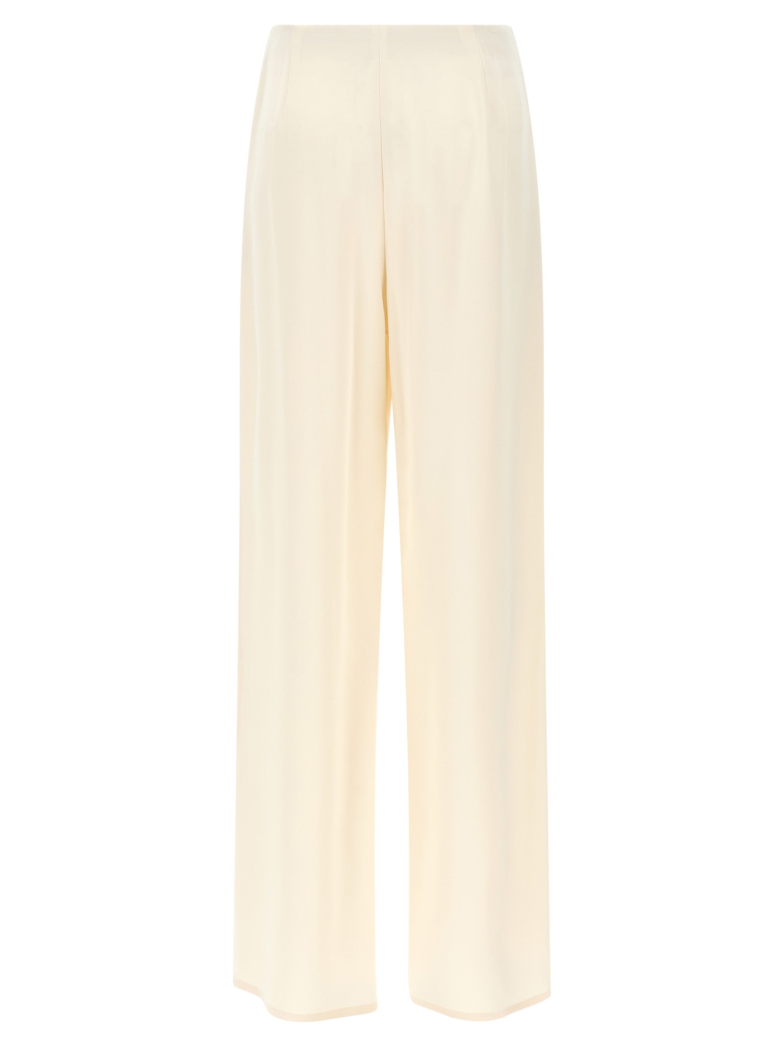 Experience the artisanal elegance of Max Mara's White Silk Casual Pants, crafted from luxurious silk and elastane for an effortlessly sophisticated silhouette.