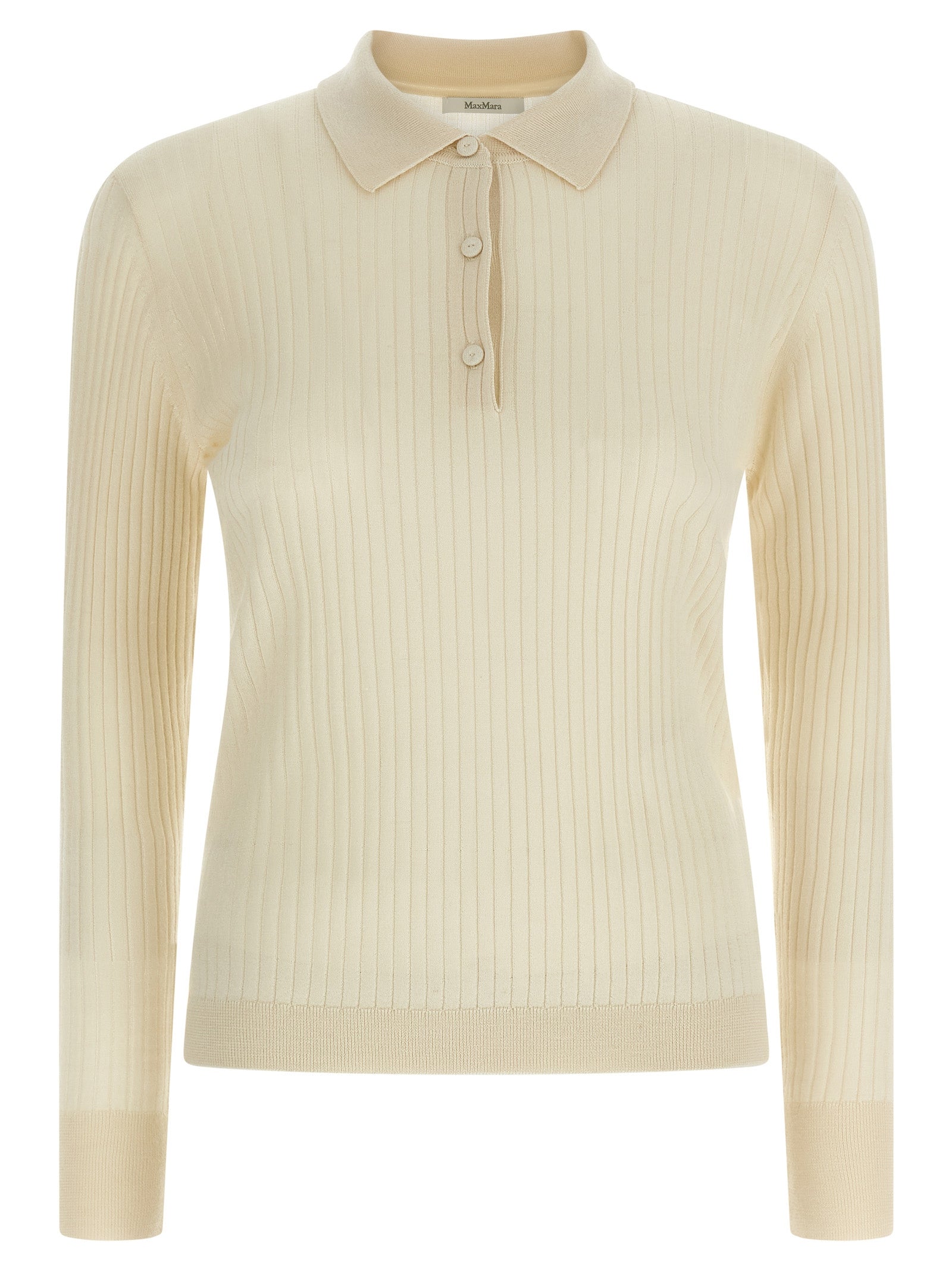 Discover the Max Mara White Cashmere Polo Shirt, a luxurious blend of cashmere and silk, embodying timeless elegance and artisanal craftsmanship for the discerning individual.