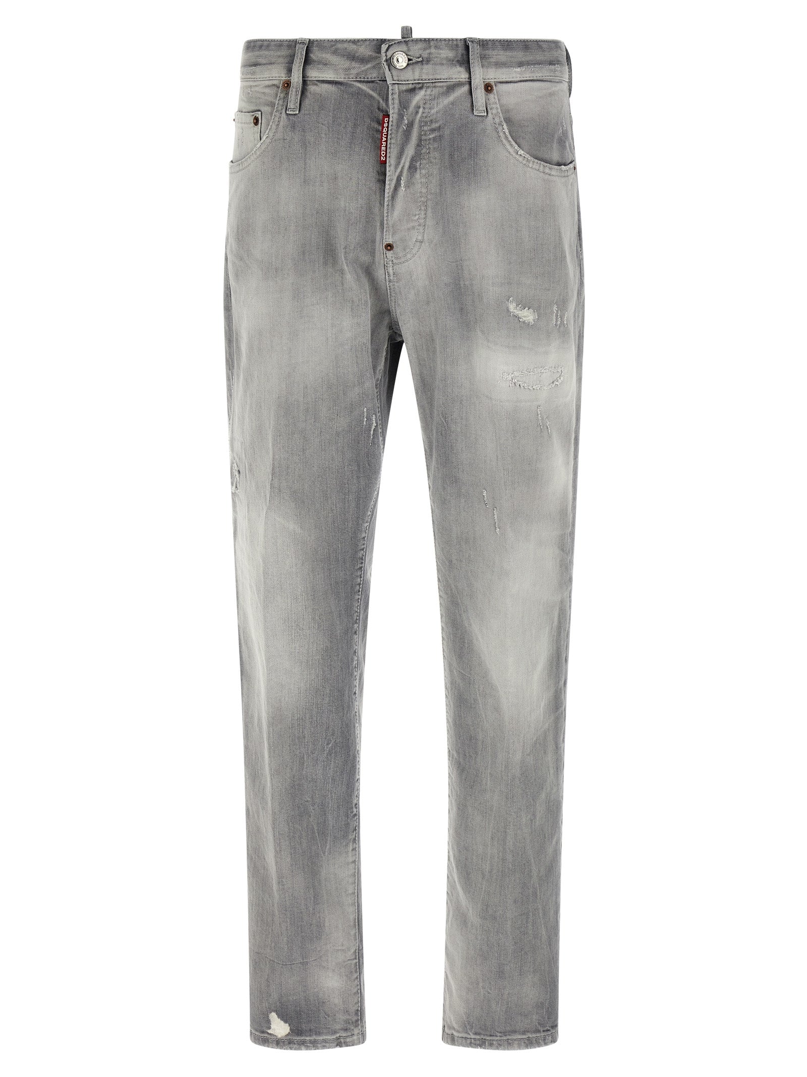 Dsquared² Gray Cotton Straight-Leg Jeans | Designer Luxury Denim
