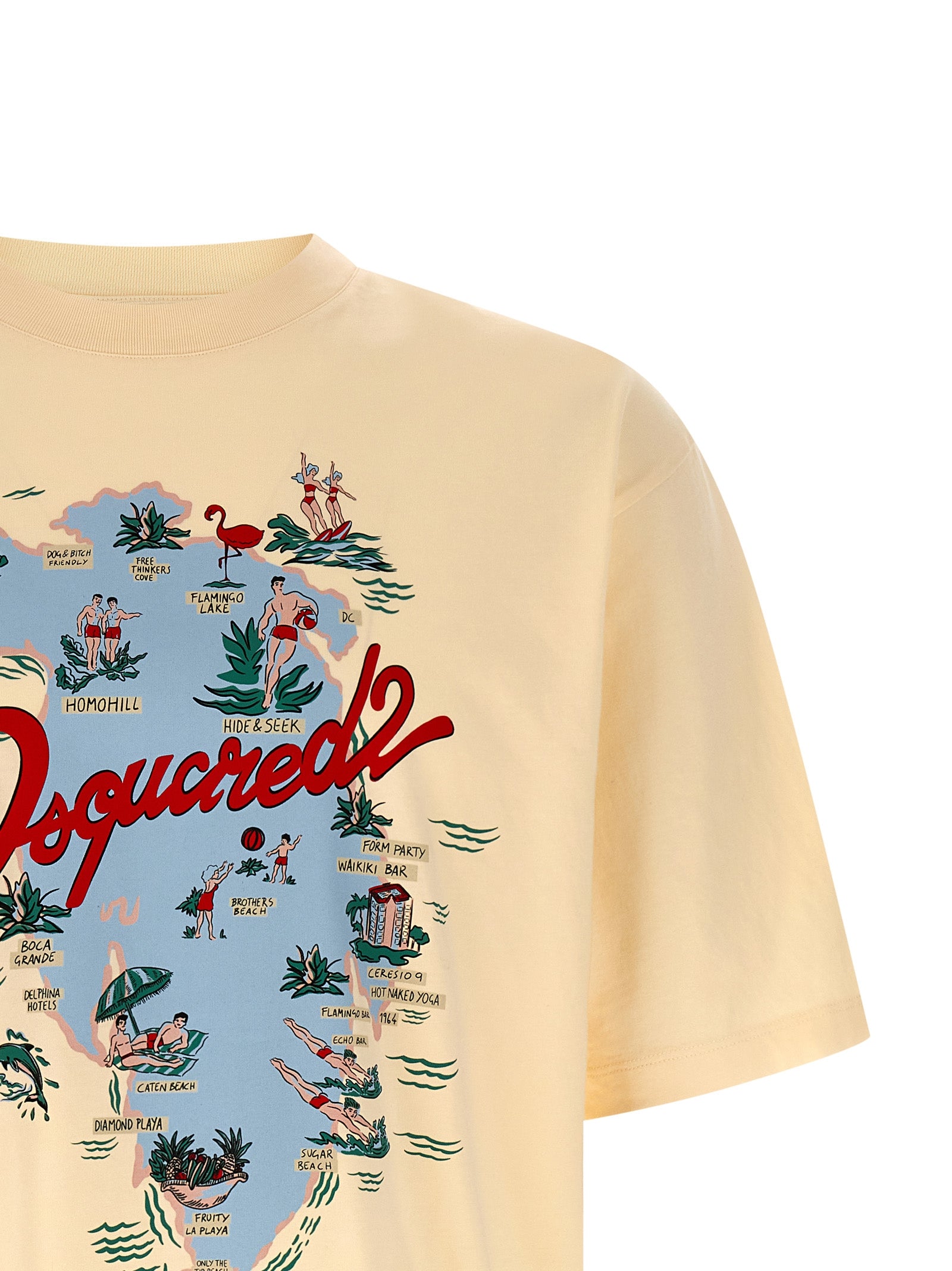 Dsquared² Beige Cotton T-Shirt - Artisanal Luxury Fashion