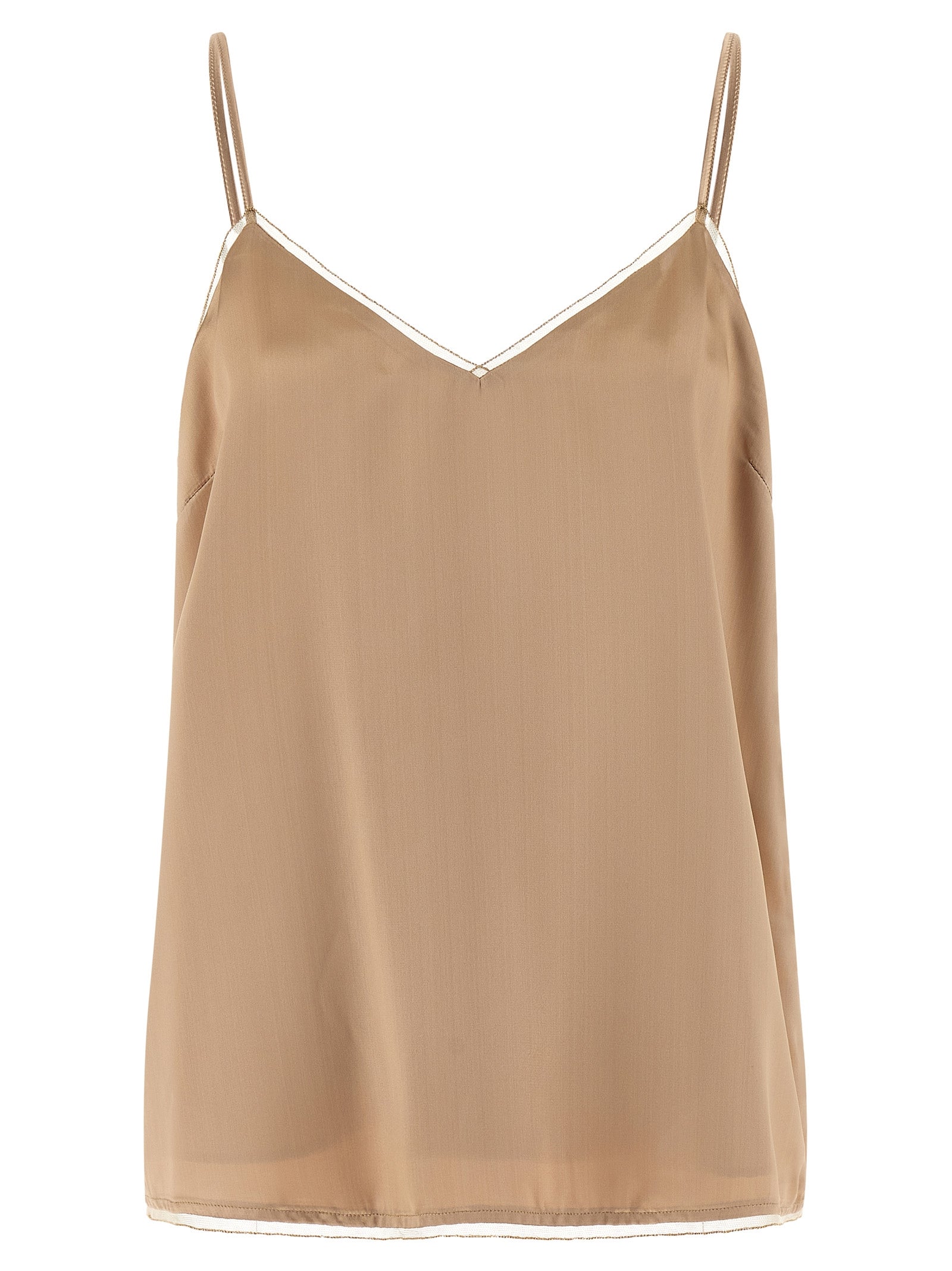 Elevate your elegance with the Fabiana Filippi Beige Viscose Tank Top, a luxurious piece crafted from 100% viscose, embodying sophistication and timeless allure.